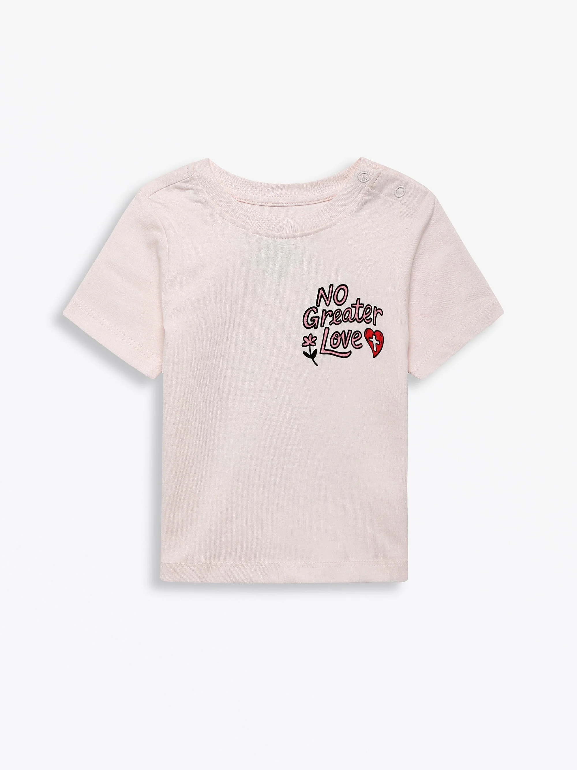 No Greater Love Pink Short Sleeve T-Shirt Cotton - Image 2