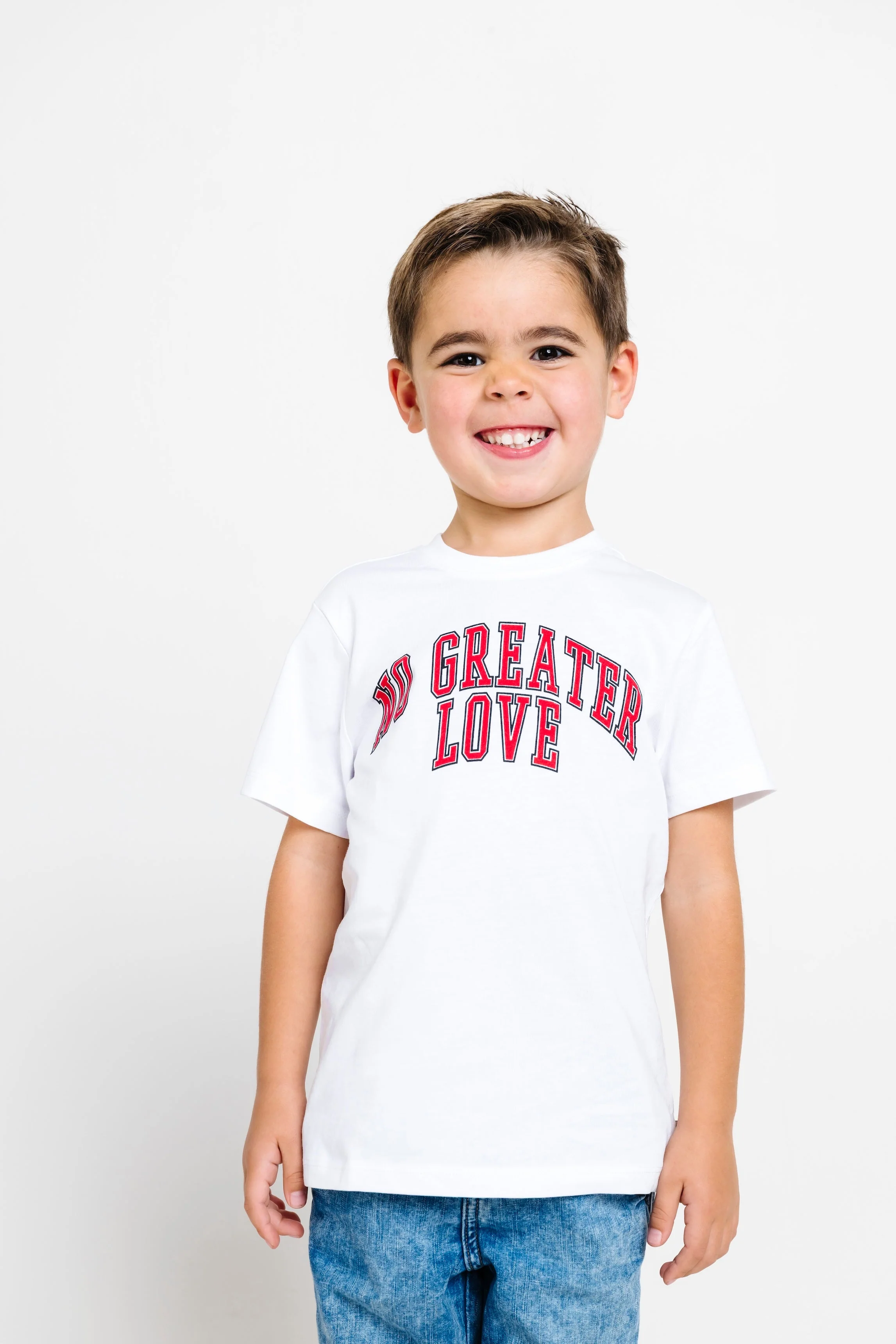 No Greater Love White Short Sleeve T-Shirt Cotton