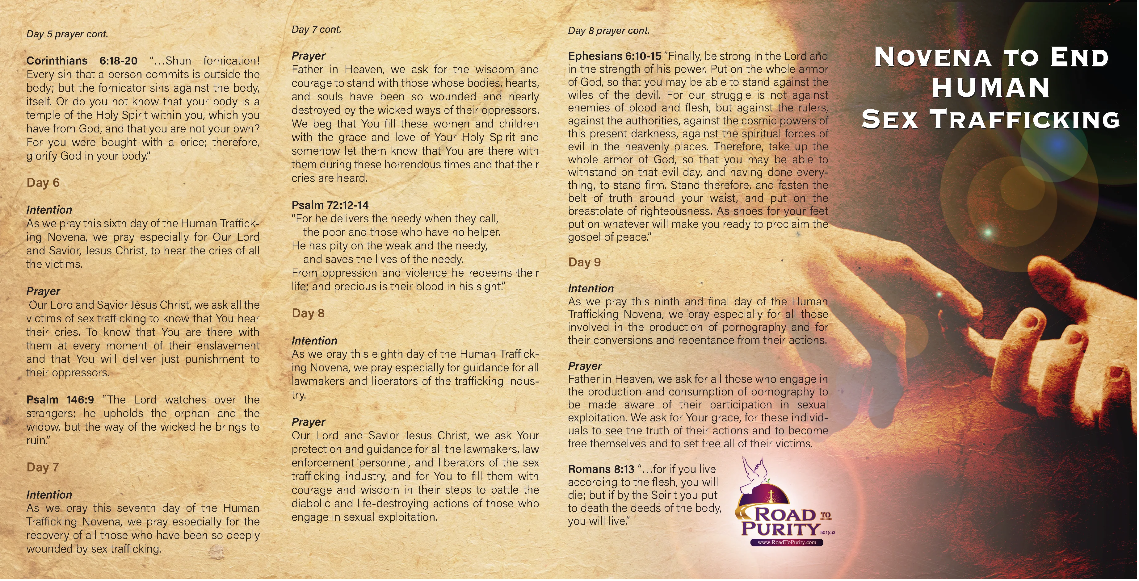 Novena to End Human Sex Trafficking - Prayer Card / 3" x 6" folded (c) - Image 2