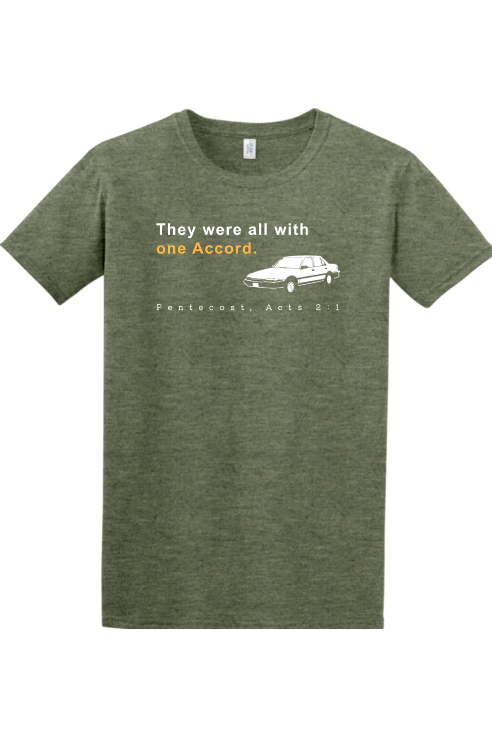 One Accord - Pentecost, Acts 2:1 Adult T-Shirt - Image 4