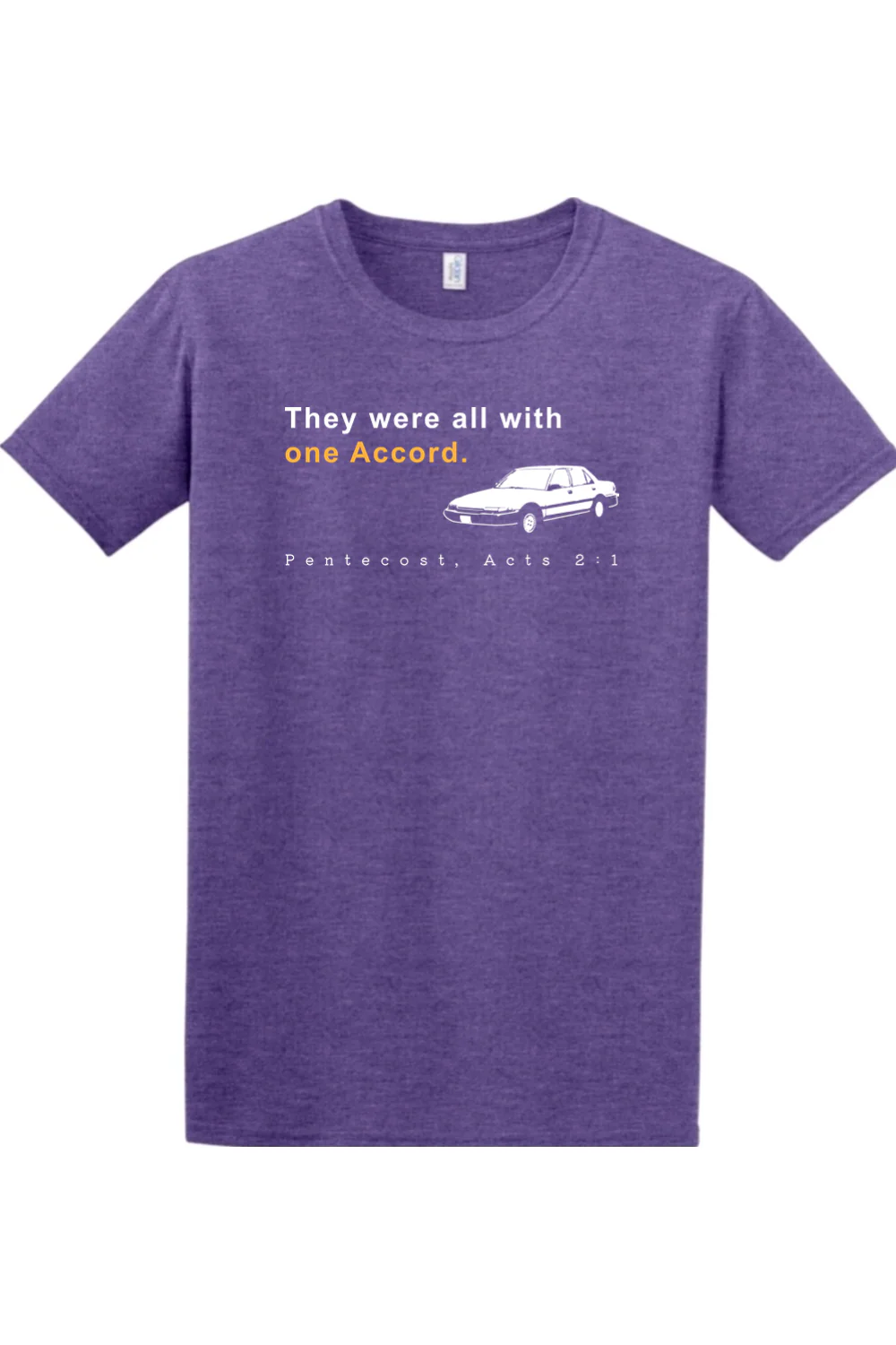 One Accord - Pentecost, Acts 2:1 Adult T-Shirt - Image 7