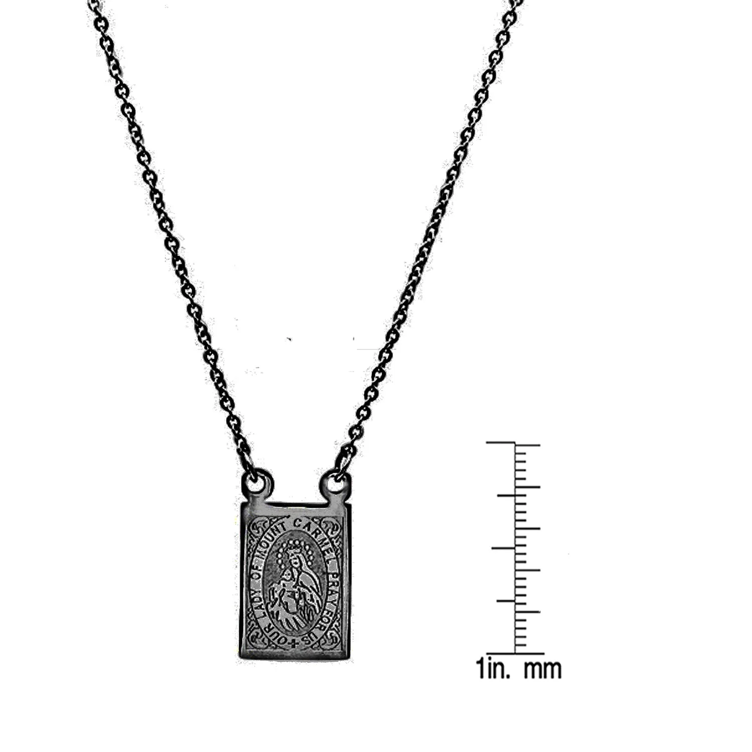 Our Lady Mount Carmel Rectangle Scapular Necklace - Image 11