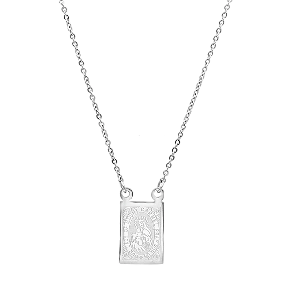 Our Lady Mount Carmel Rectangle Scapular Necklace - Image 3