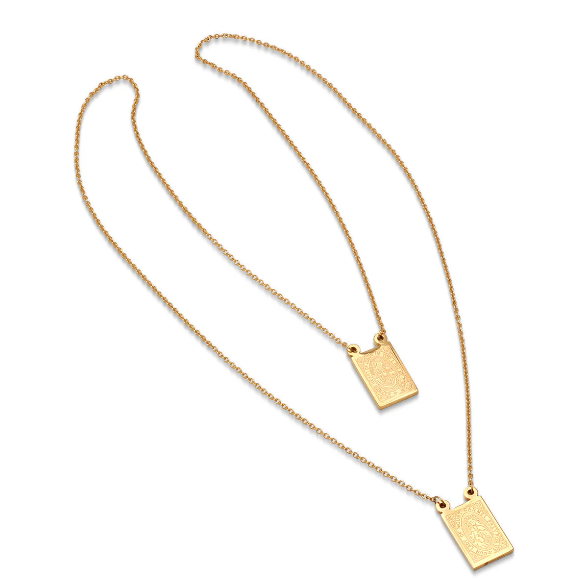 Our Lady Mount Carmel Rectangle Scapular Necklace - Image 4
