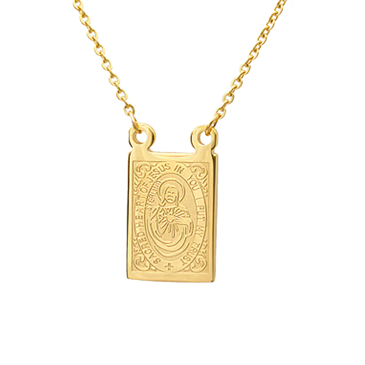 Our Lady Mount Carmel Rectangle Scapular Necklace - Image 7