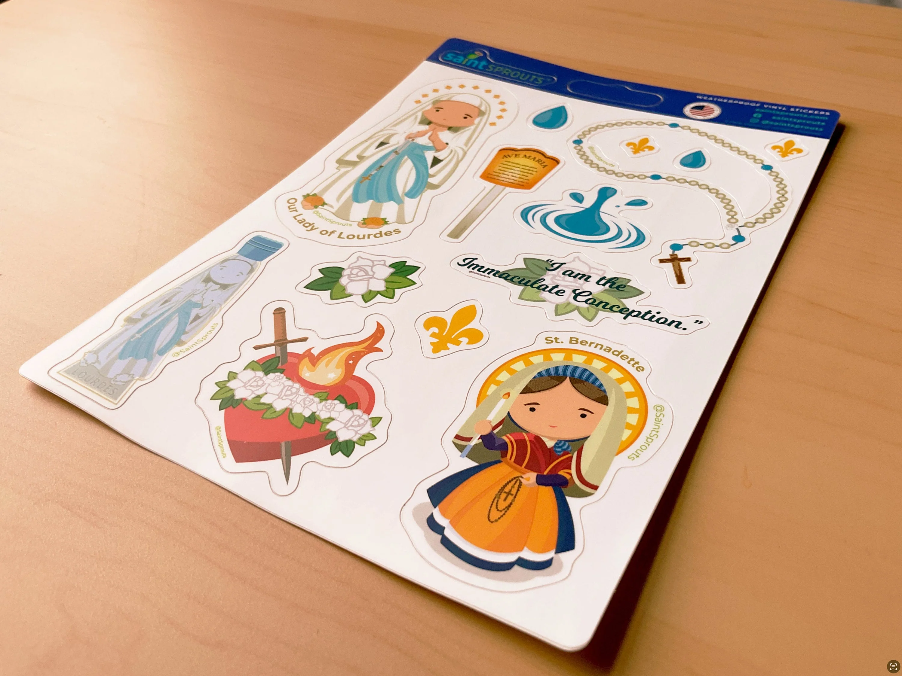 Our Lady of Lourdes Sticker Sheet / St. Bernadette Sticker - Image 2