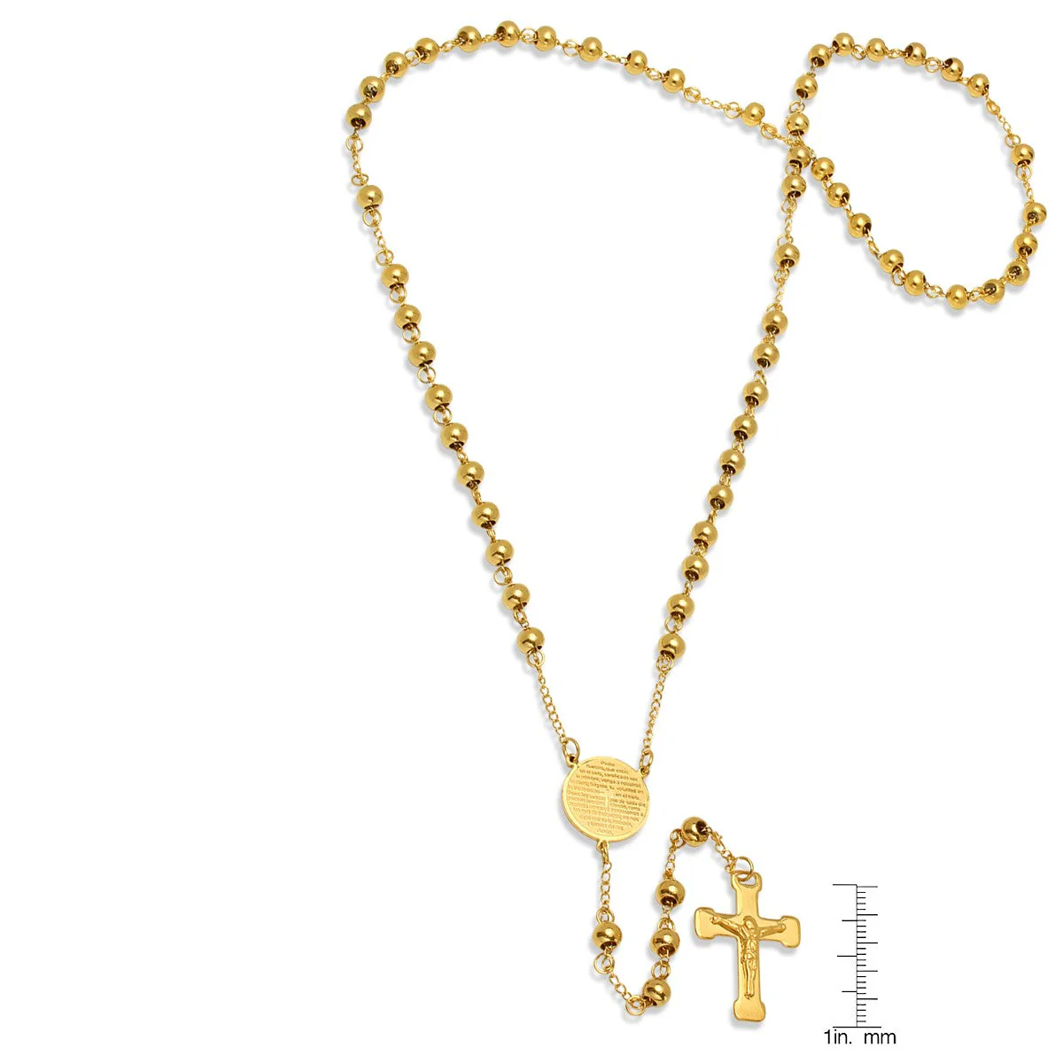 "Padre Nuestro" Prayer Rosary Necklace - Image 6