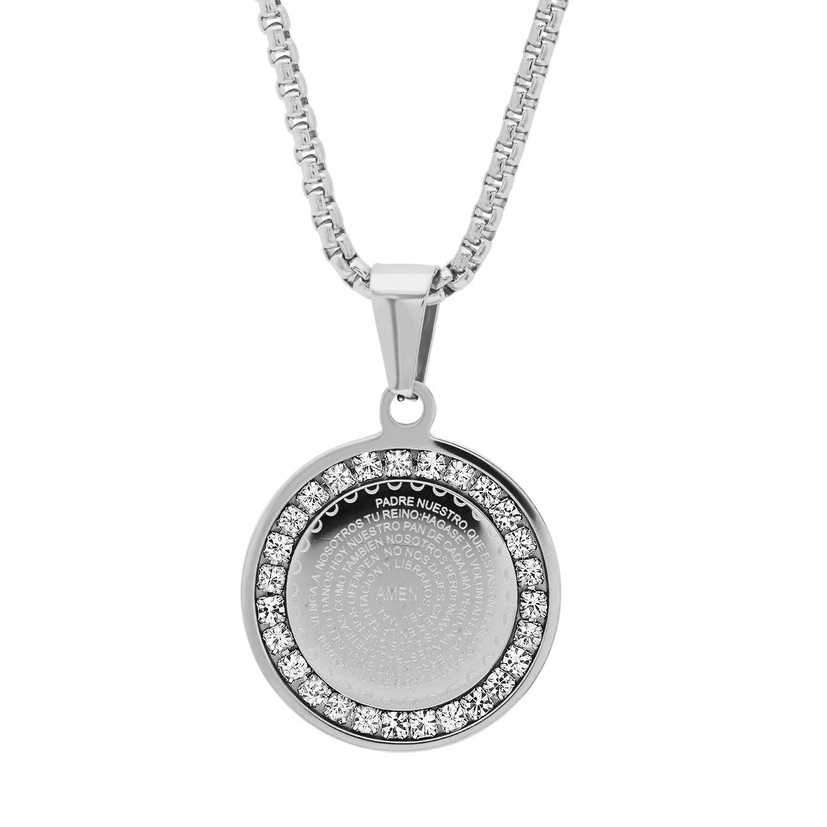 Padre Nuestro Prayer with Simulated Diamonds - Image 3