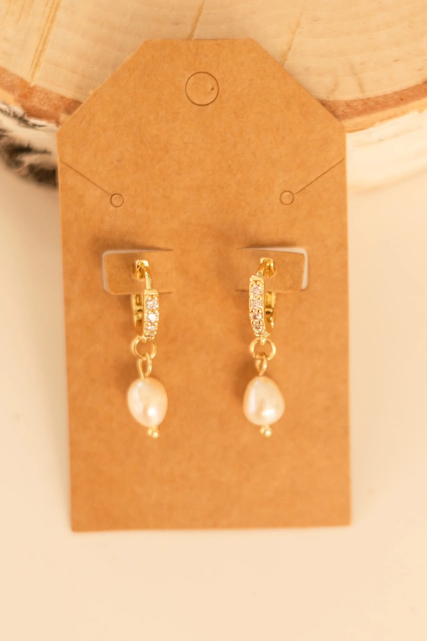Pearl of Great Value Huggie Hoops - Gold