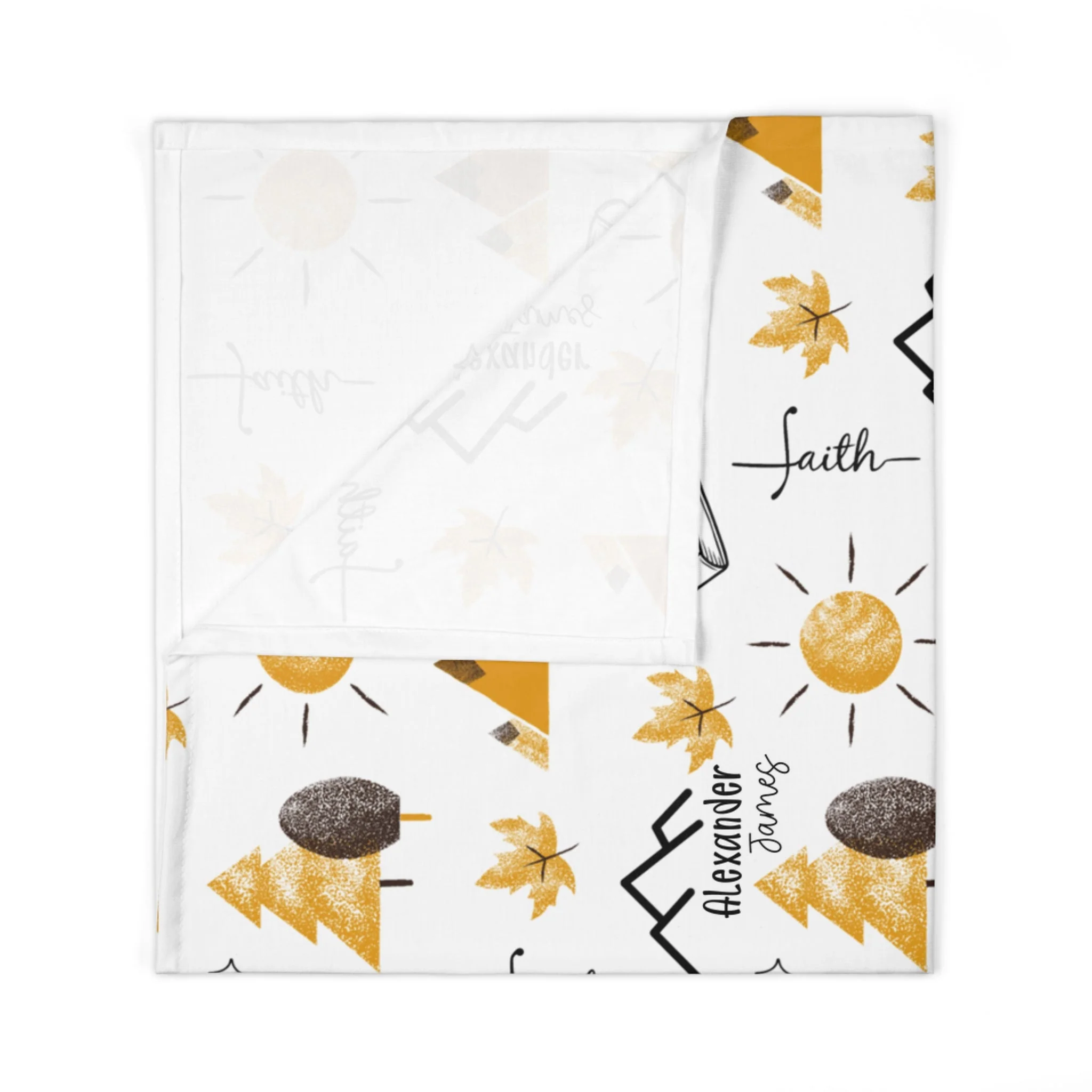 Personalized Faith Can Move Mountains Baby Swaddle Blanket - Image 3