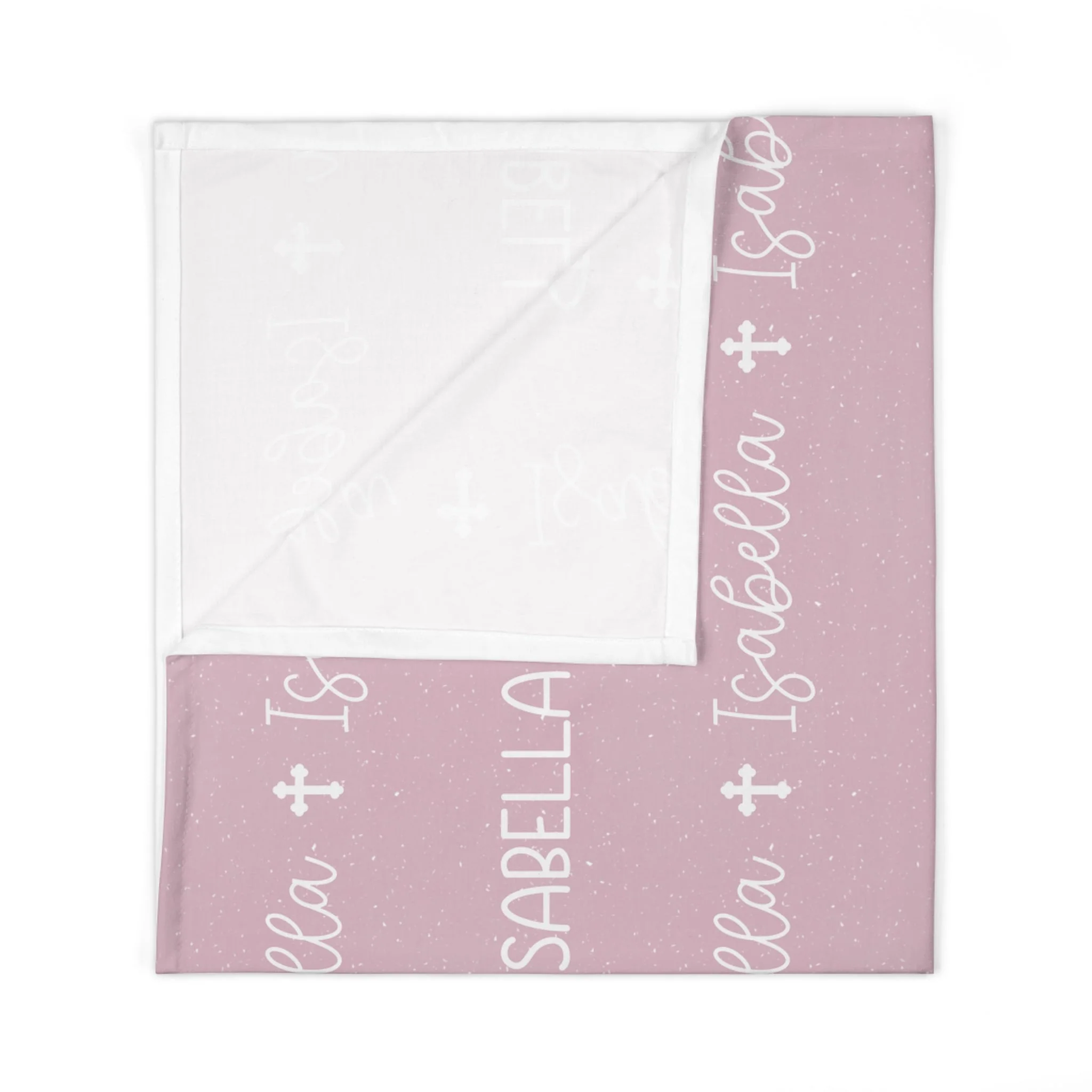 Personalized Pink Baby Name Swaddle Blanket - Image 7