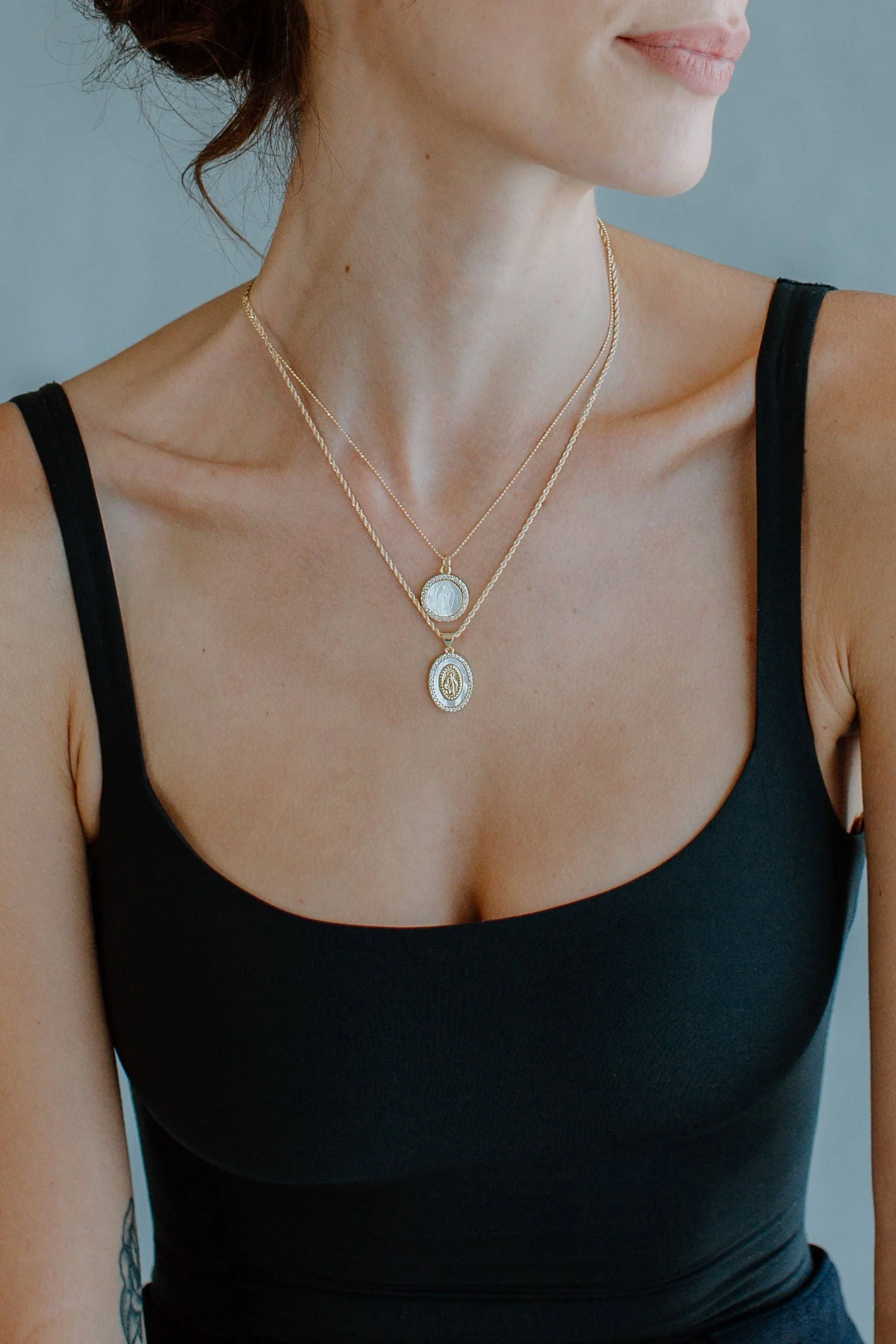 Petite Mother Mary Necklace - Image 4