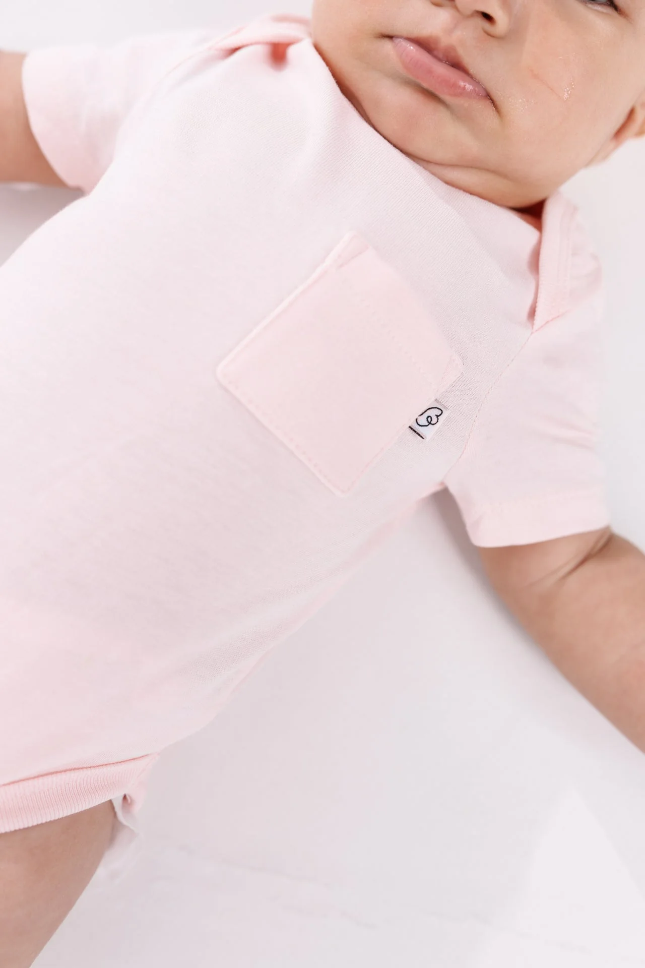 Pink Prayer Pocket Short Sleeve Bodysuit Cotton - Image 9
