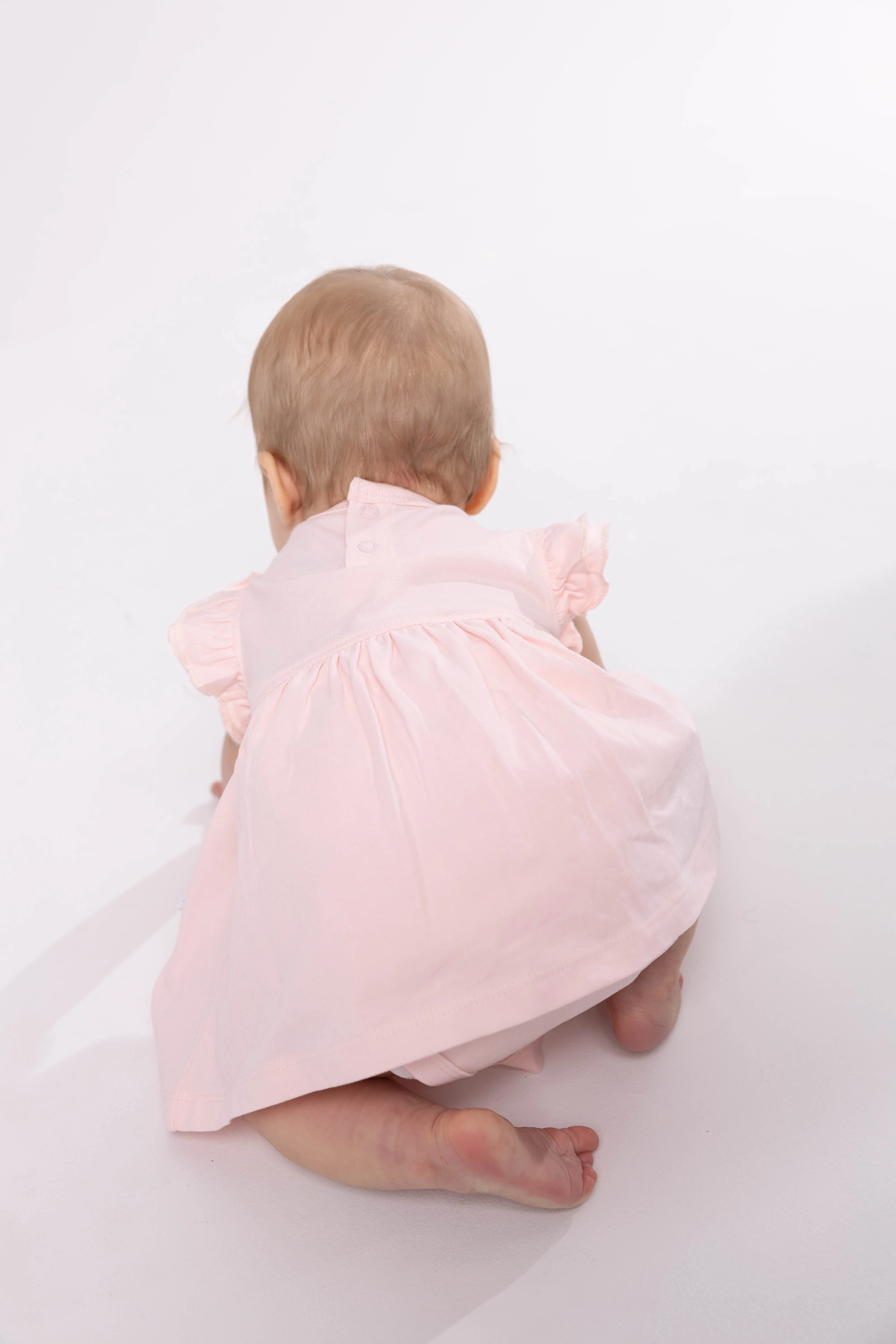 Pink Prayer Pocket Short Sleeve Twirl Dress Bodysuit Cotton - Image 6