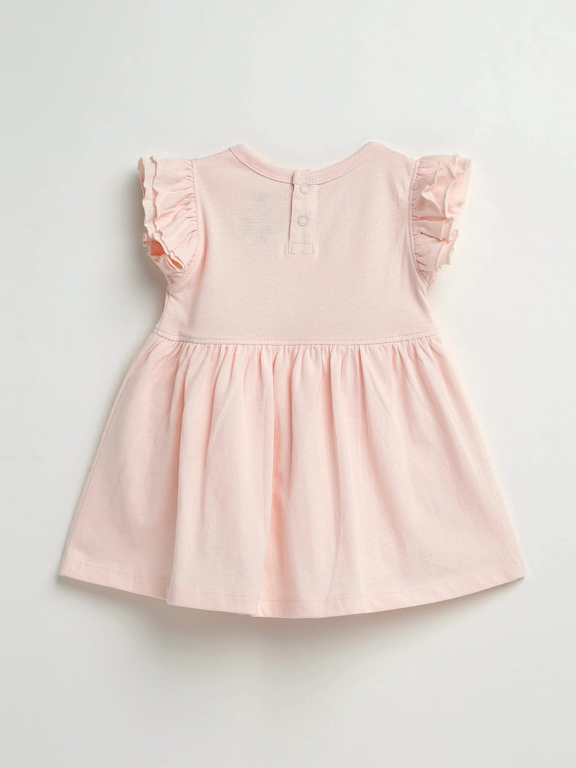 Pink Prayer Pocket Short Sleeve Twirl Dress Bodysuit Cotton - Image 7