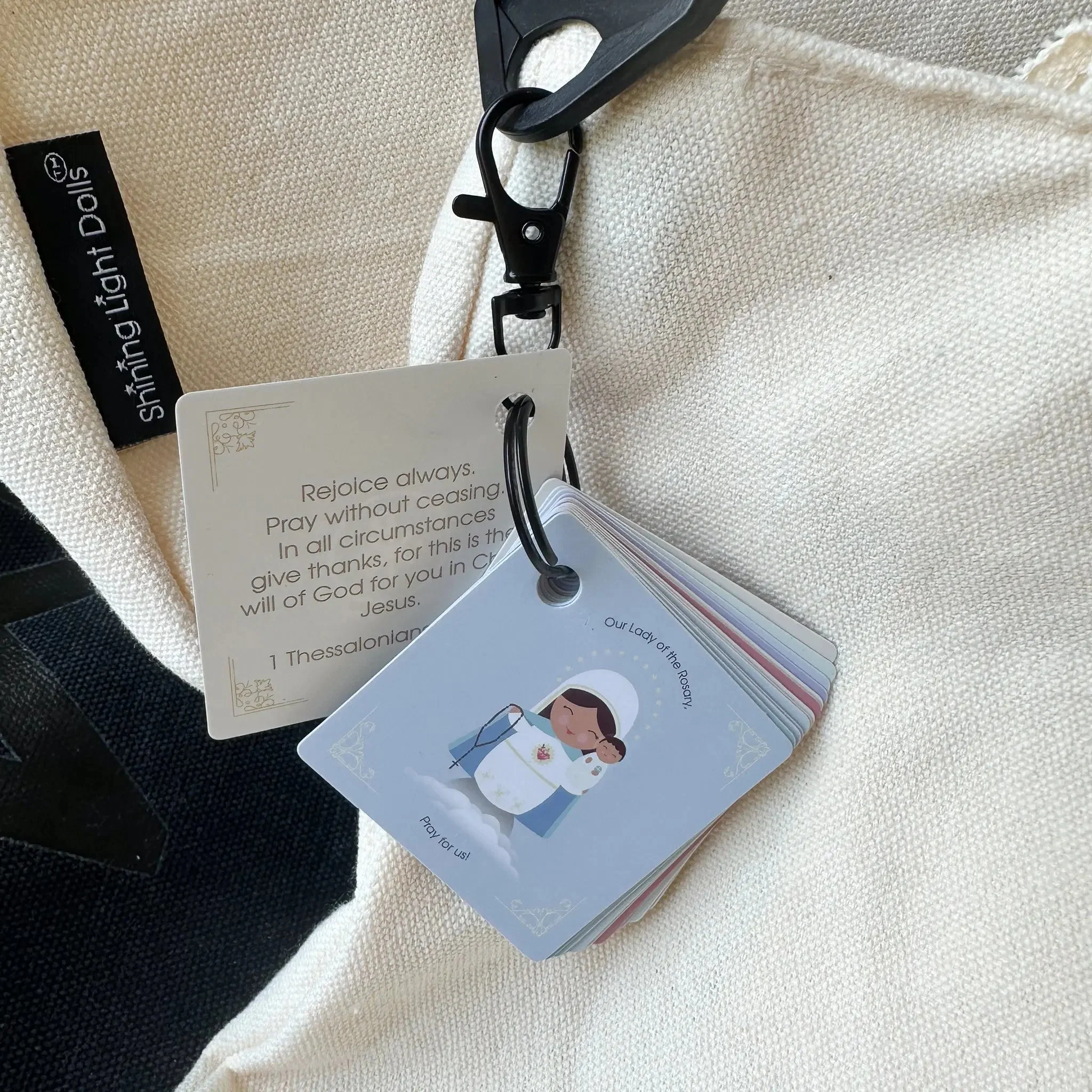 Pocket Prayers Waterproof Catholic Prayer Card Keychain Set - Image 4