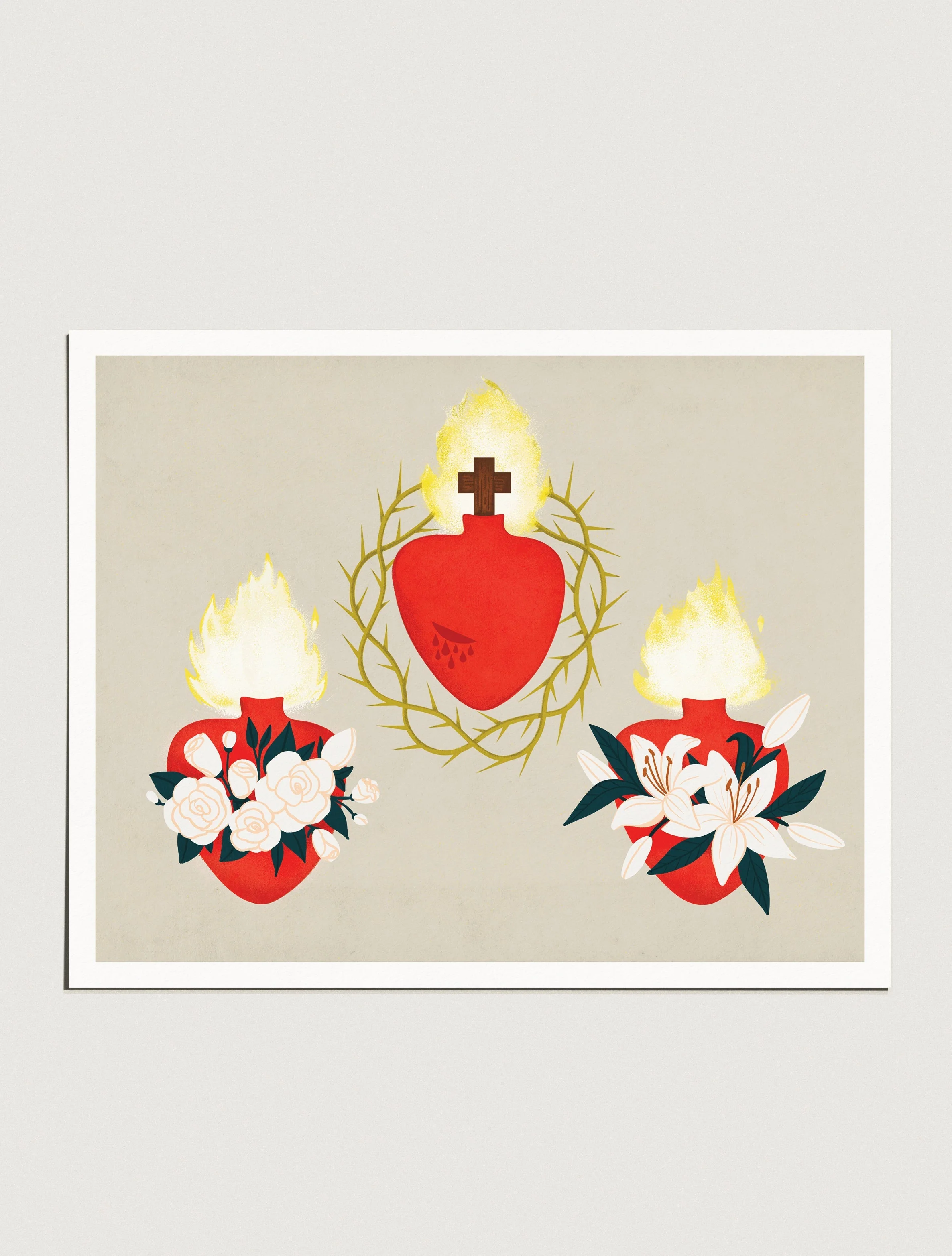 Holy Family Hearts Trio Print 14x11 - Image 2