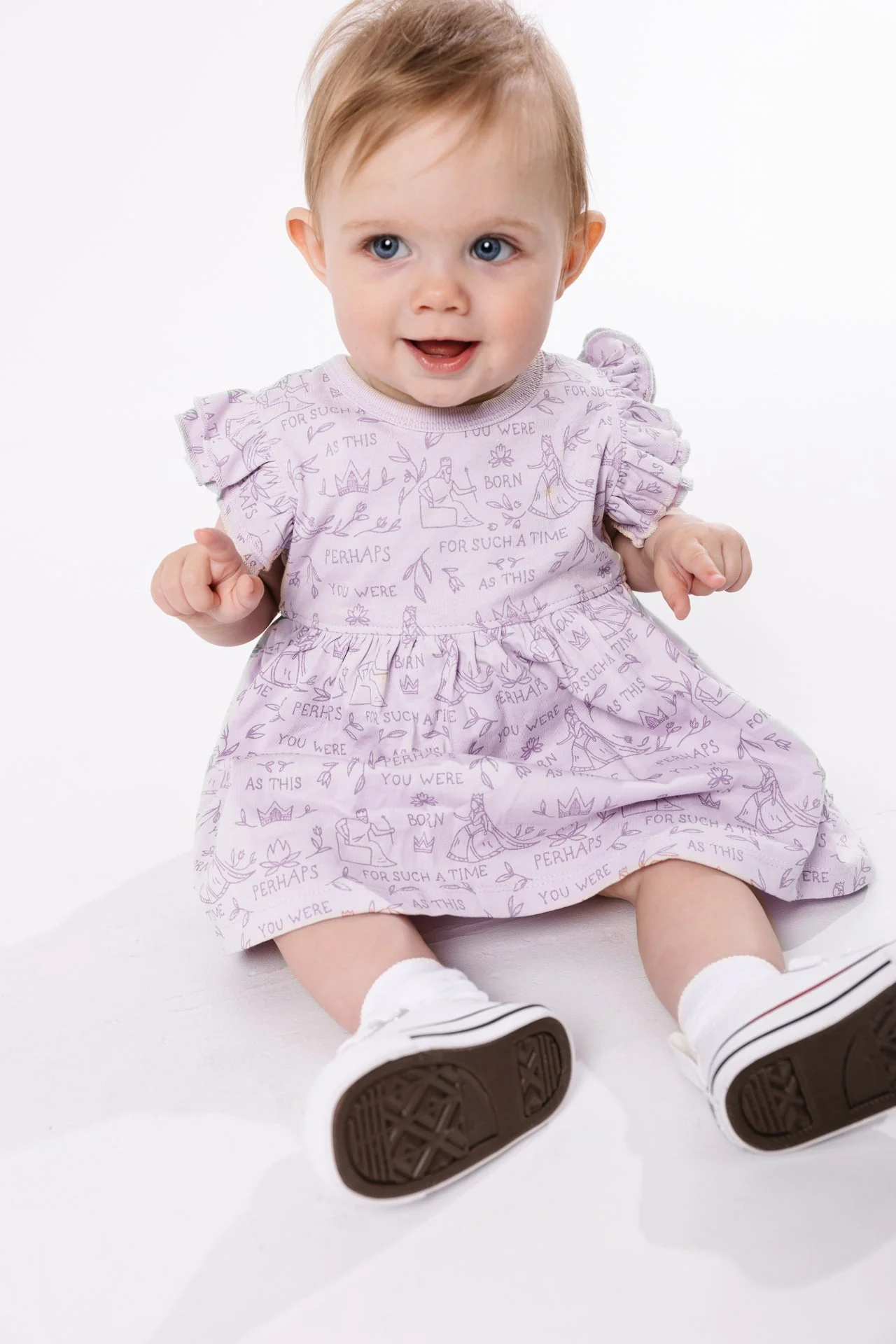Queen Esther Lavender Short Sleeve Twirl Dress Bodysuit Cotton - Image 2