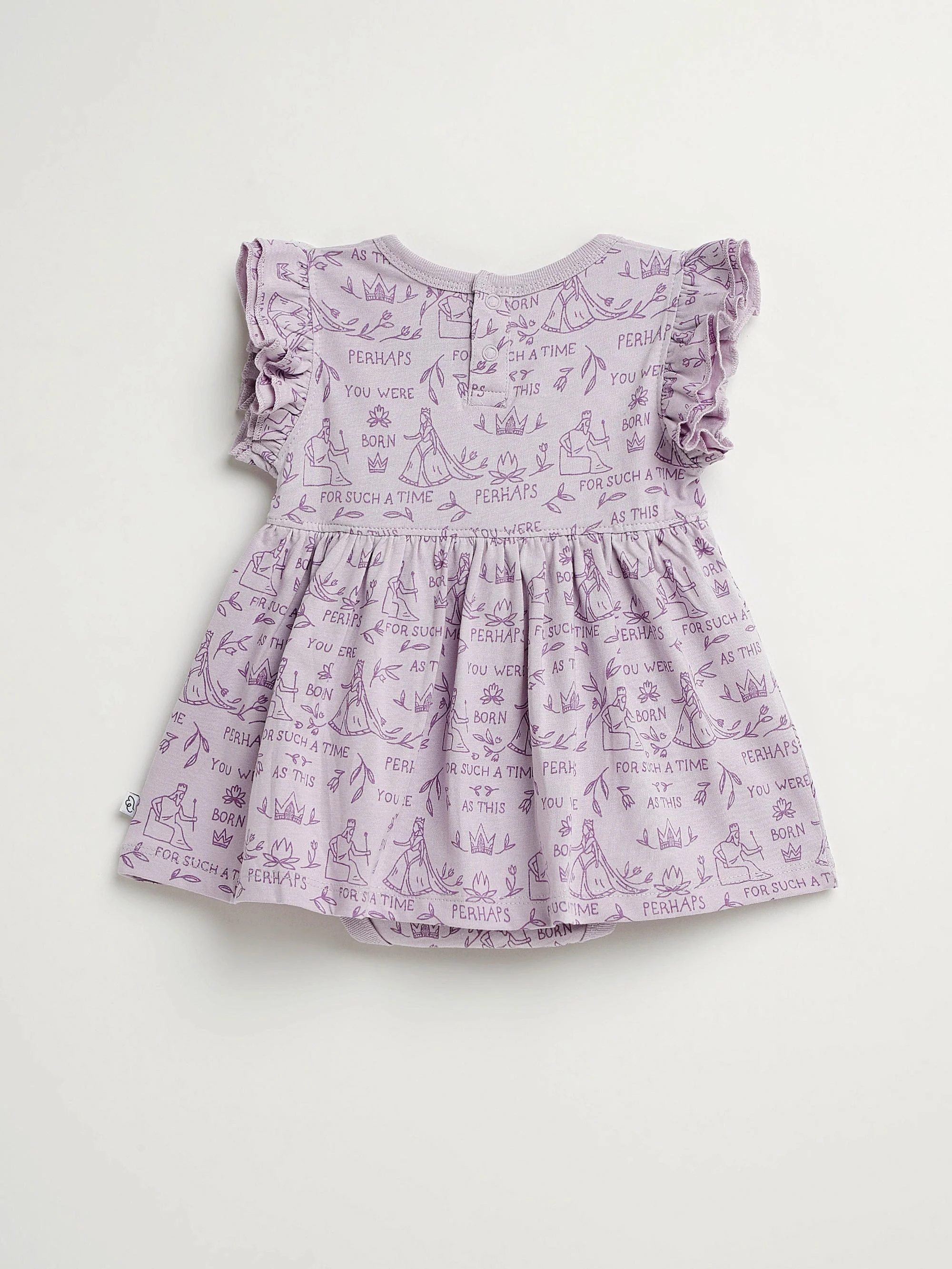 Queen Esther Lavender Short Sleeve Twirl Dress Bodysuit Cotton - Image 5