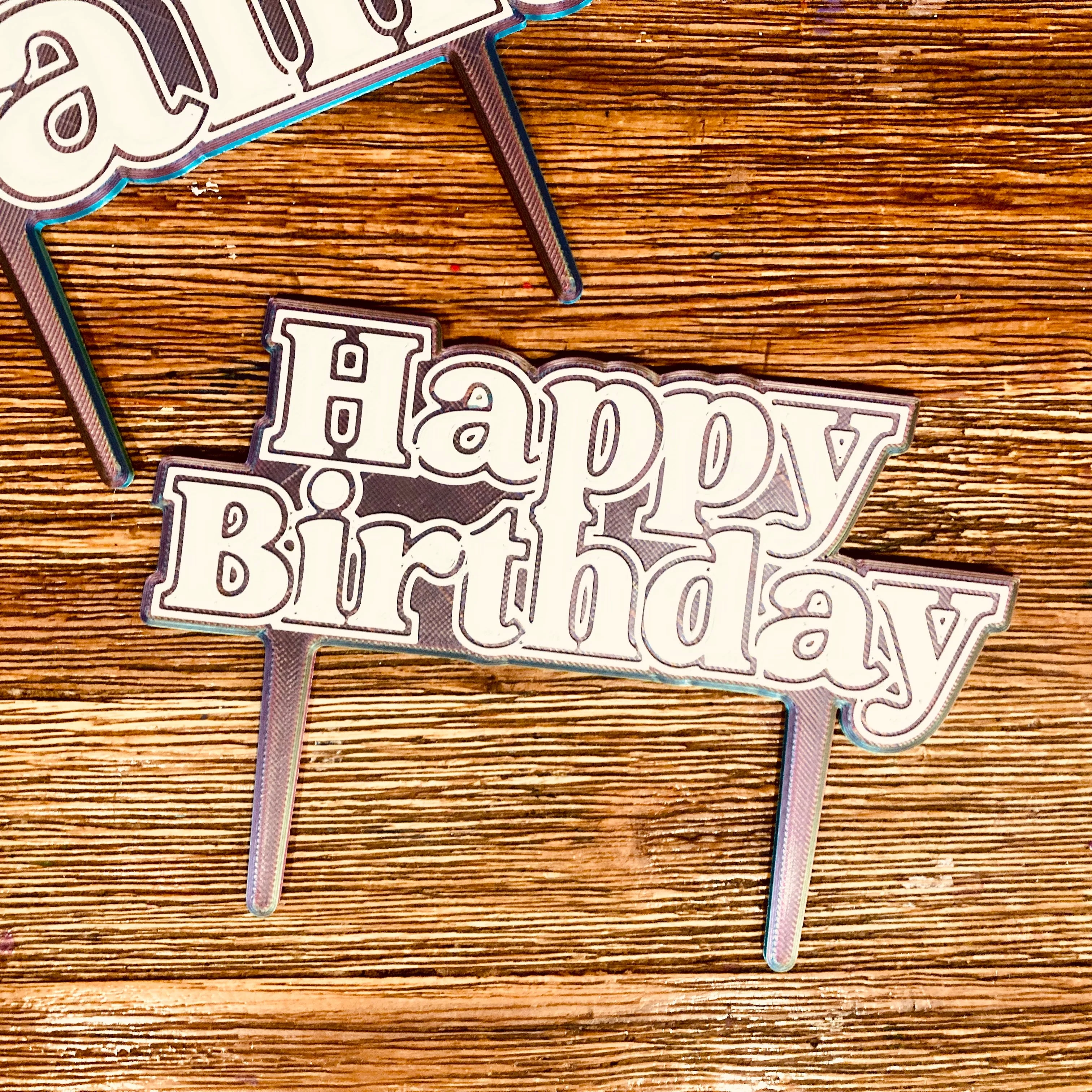 Reusable 3D Cake Toppers — Happy Birthday & Be a Saint - Image 3