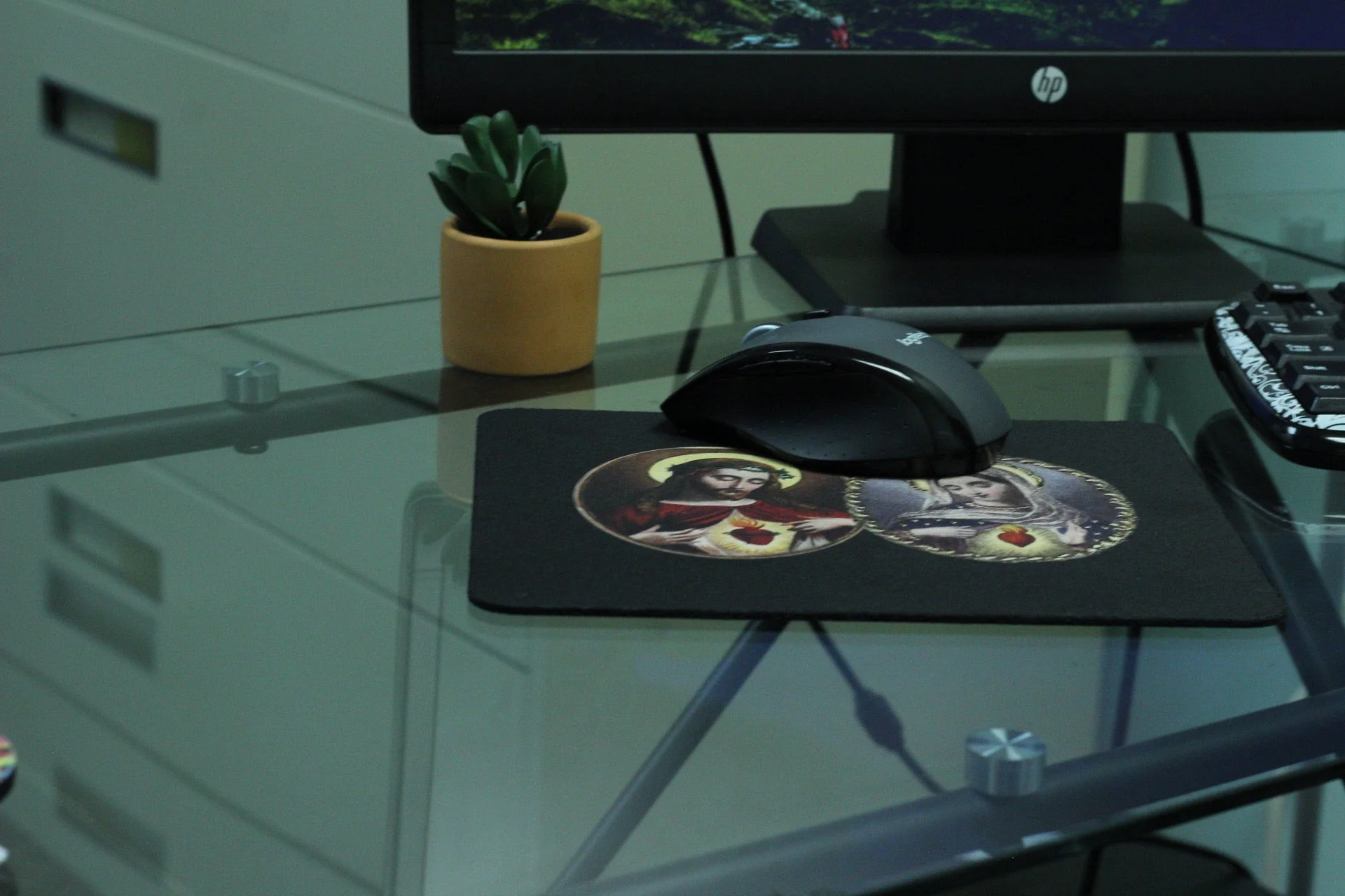 Sacred Heart & Immaculate Heart Mouse Pad - Image 2