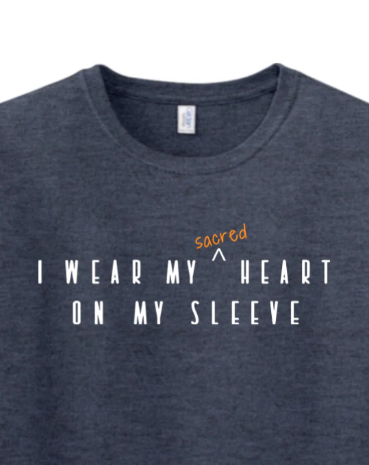 Sacred Heart on Your Sleeve- Sacred Heart of Jesus Adult T-Shirt - Image 17