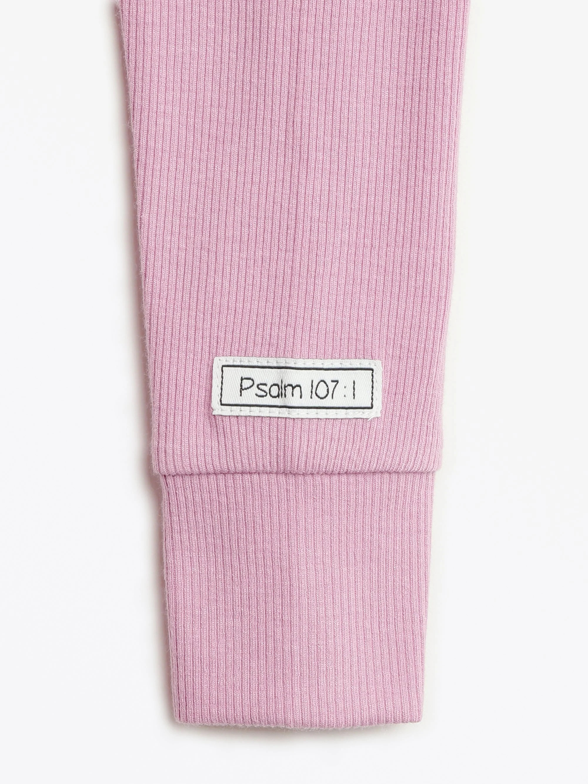 Solid Mauve PJ Footed Onesie Ribbed Cotton-Bamboo Blend - Image 4