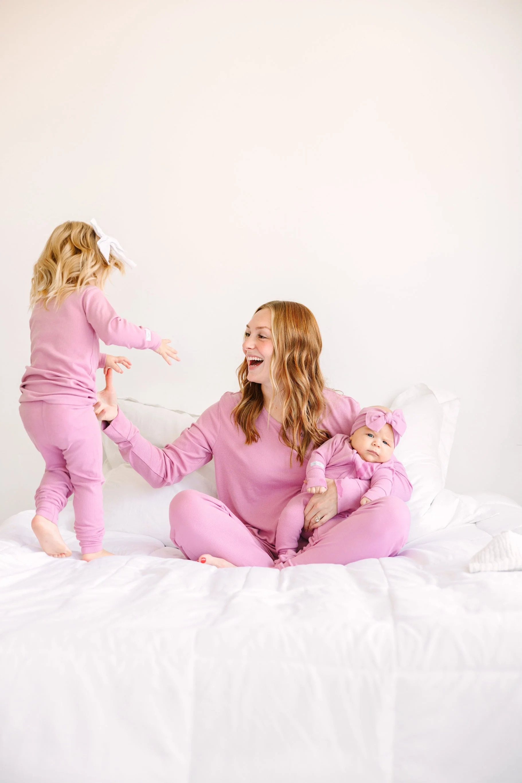 Solid Mauve PJ Long Sleeve Set Ribbed Cotton-Bamboo Blend - Image 10