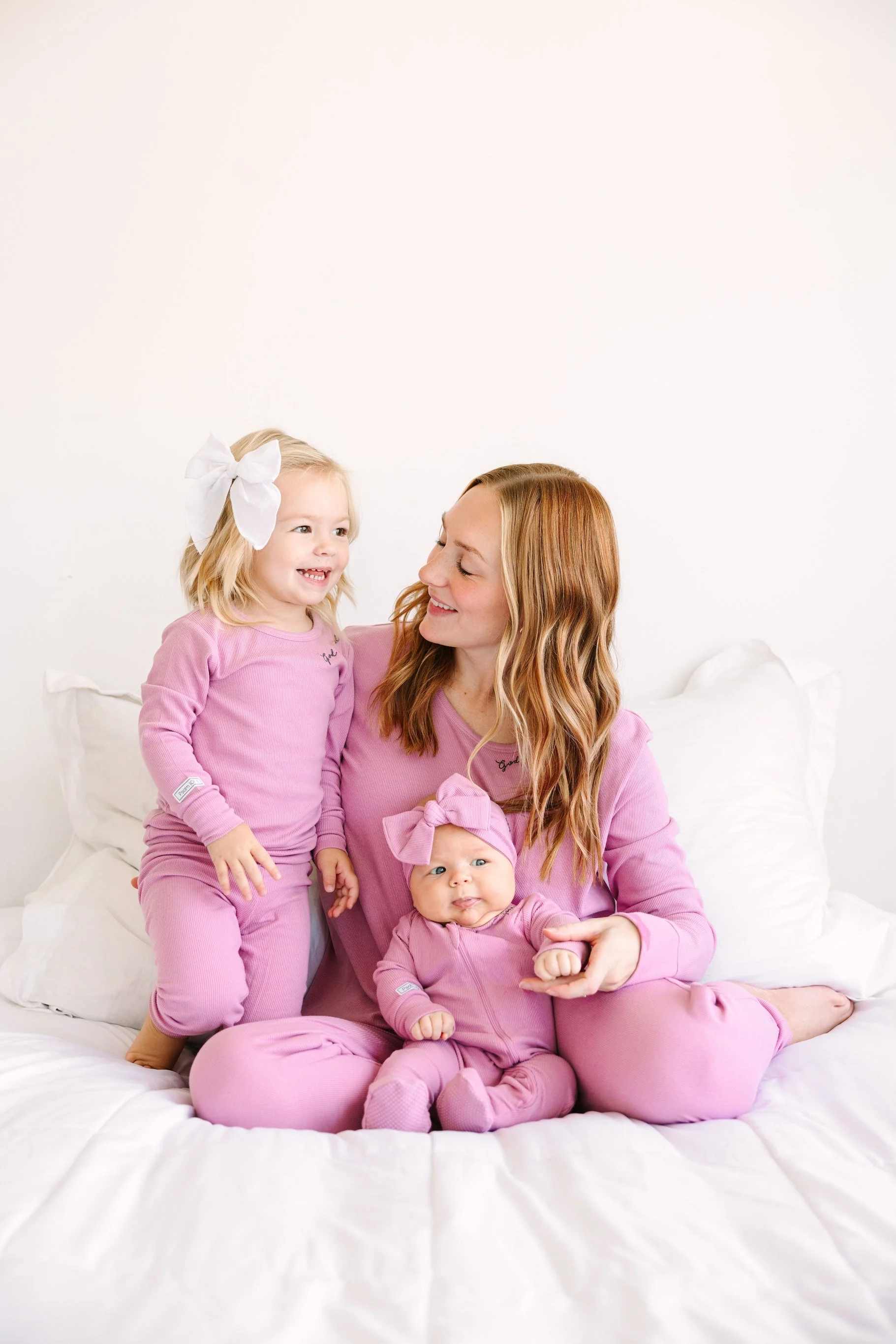 Solid Mauve Womens PJ Jogger Set Ribbed Cotton-Bamboo Blend - Image 10