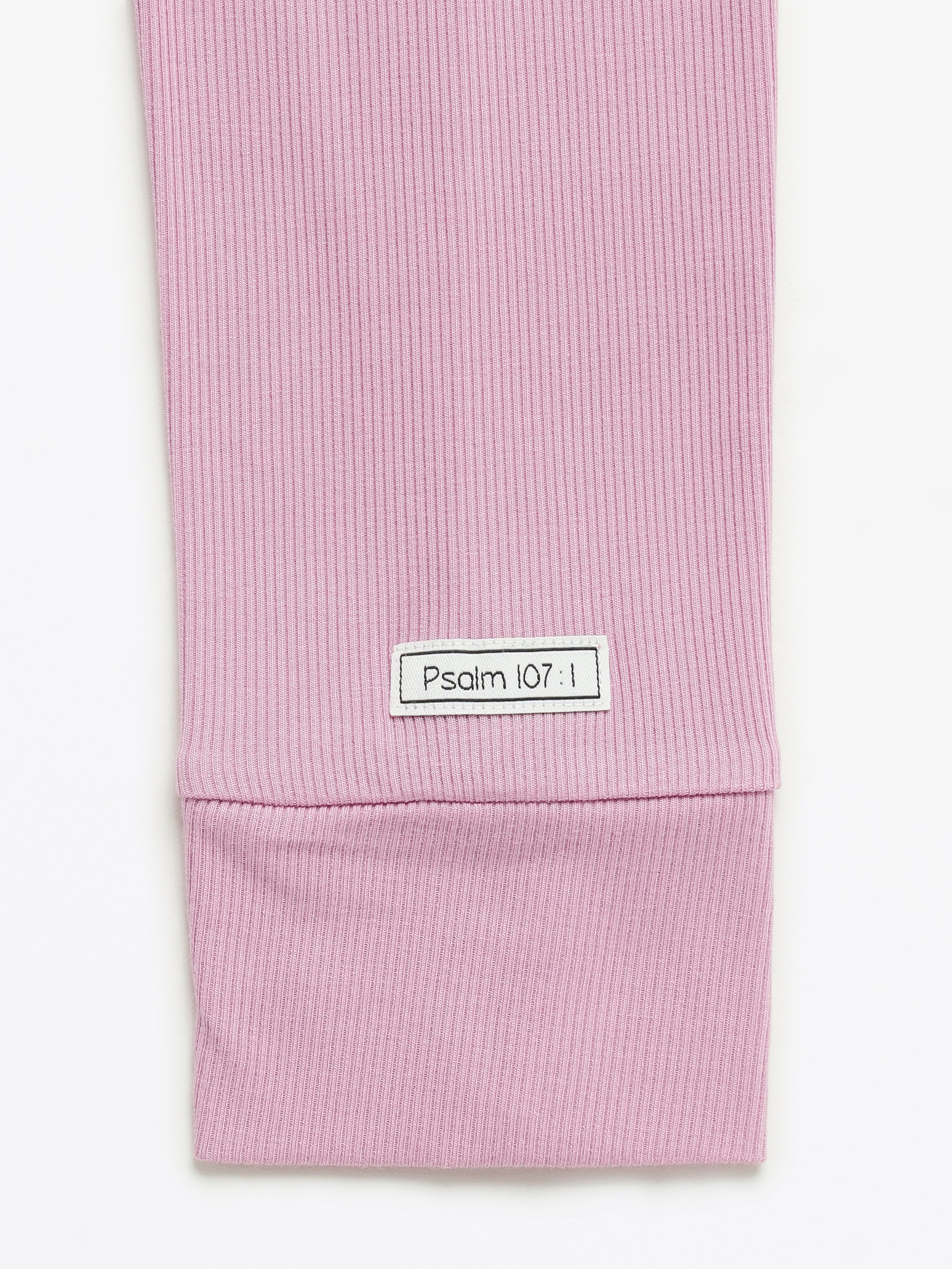 Solid Mauve Womens PJ Jogger Set Ribbed Cotton-Bamboo Blend - Image 5