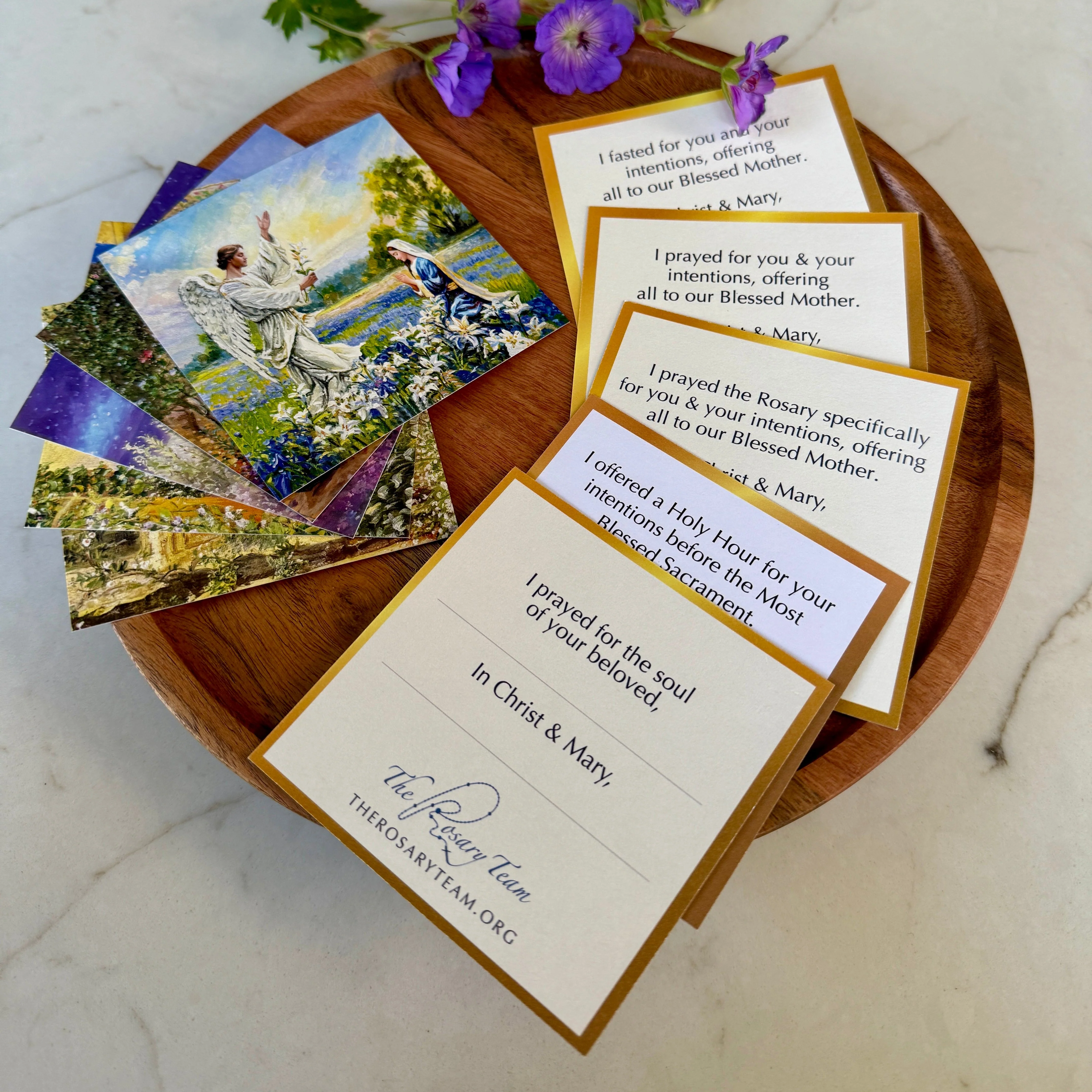 Spiritual Bouquet Prayer Cards Set of 5 with Envelopes