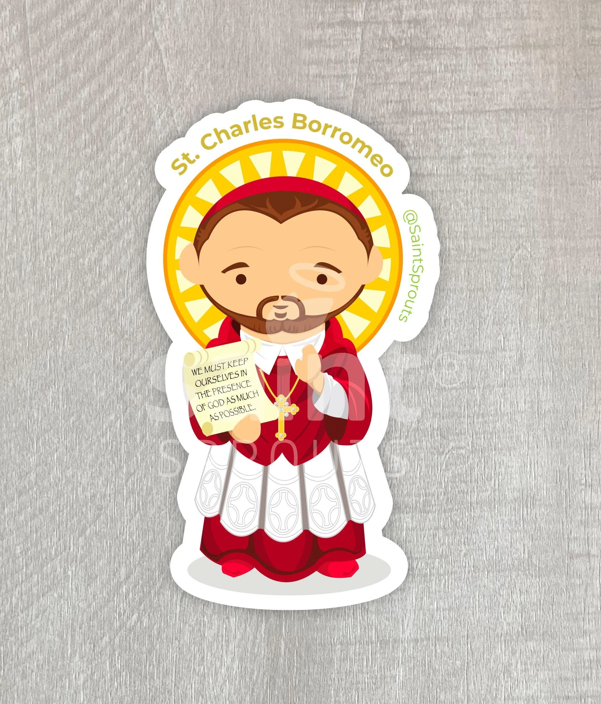 St. Charles Borromeo Sticker - Image 4