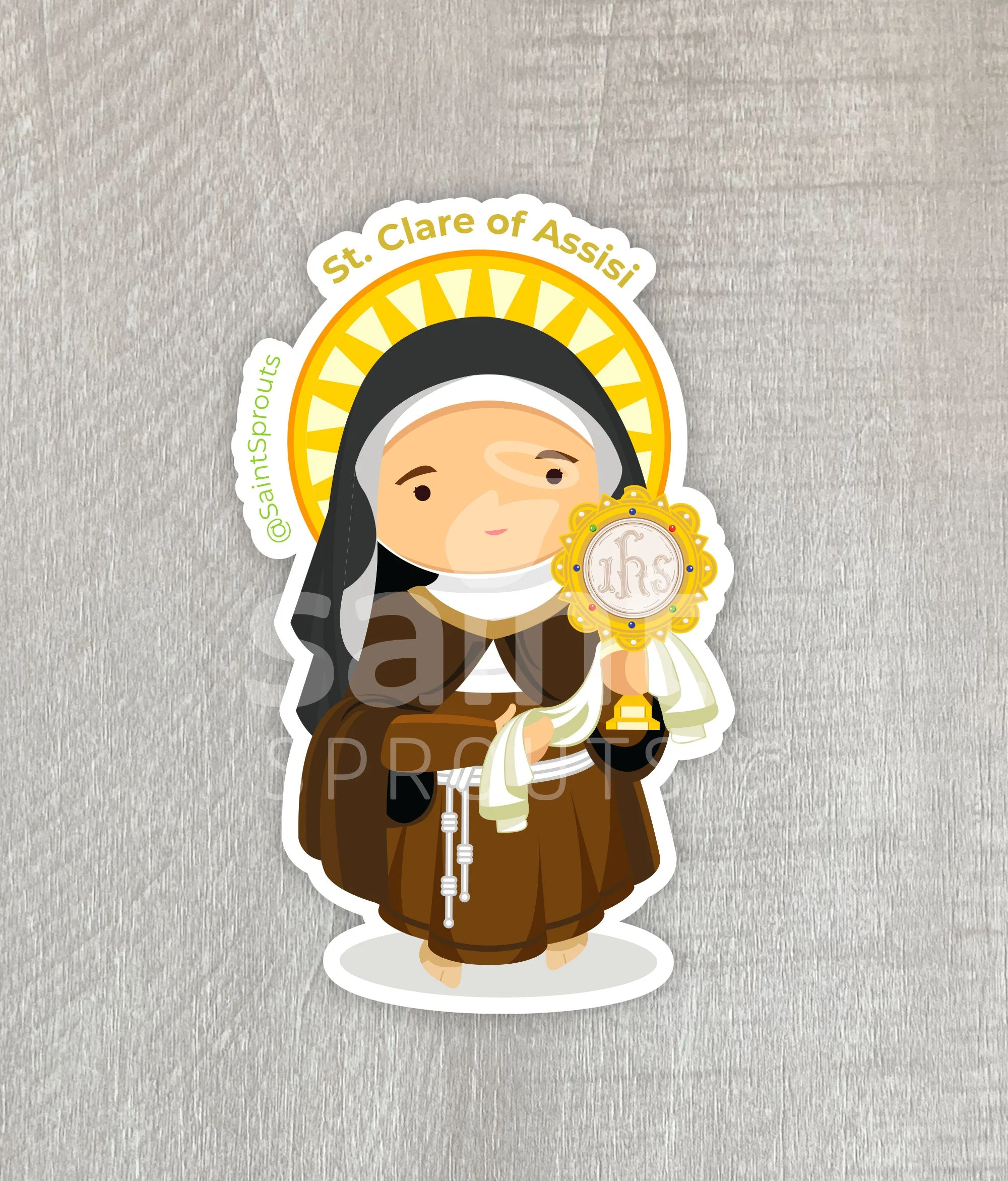 St. Clare of Assisi / St. Claire of Assisi Sticker - Image 4