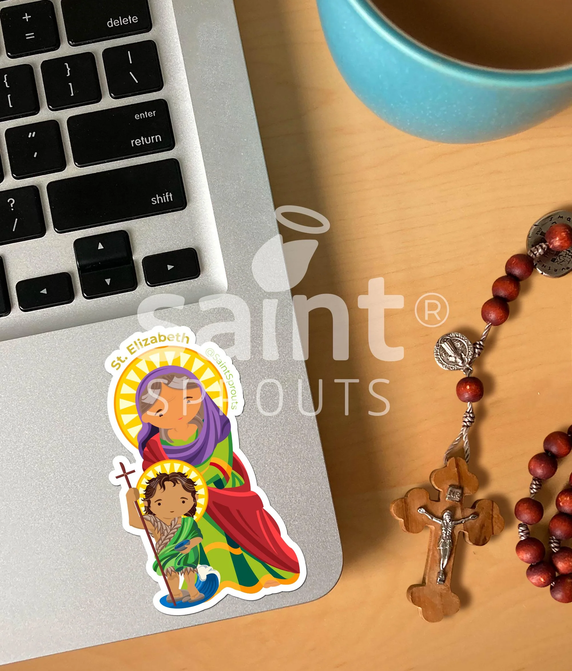 St. Elizabeth Catholic Sticker – Mother of John the Baptist & Example of Trust in God's Promises - Image 2