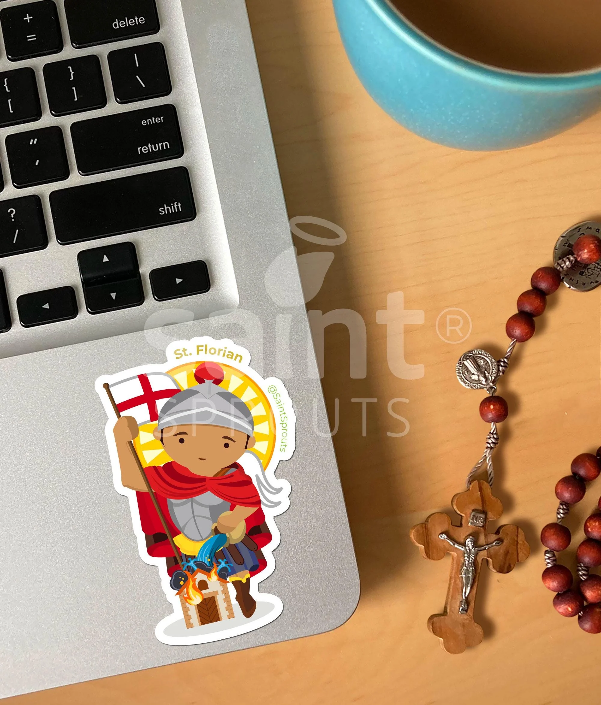 St. Florian Catholic Sticker - Patron of Firefighters - Image 2