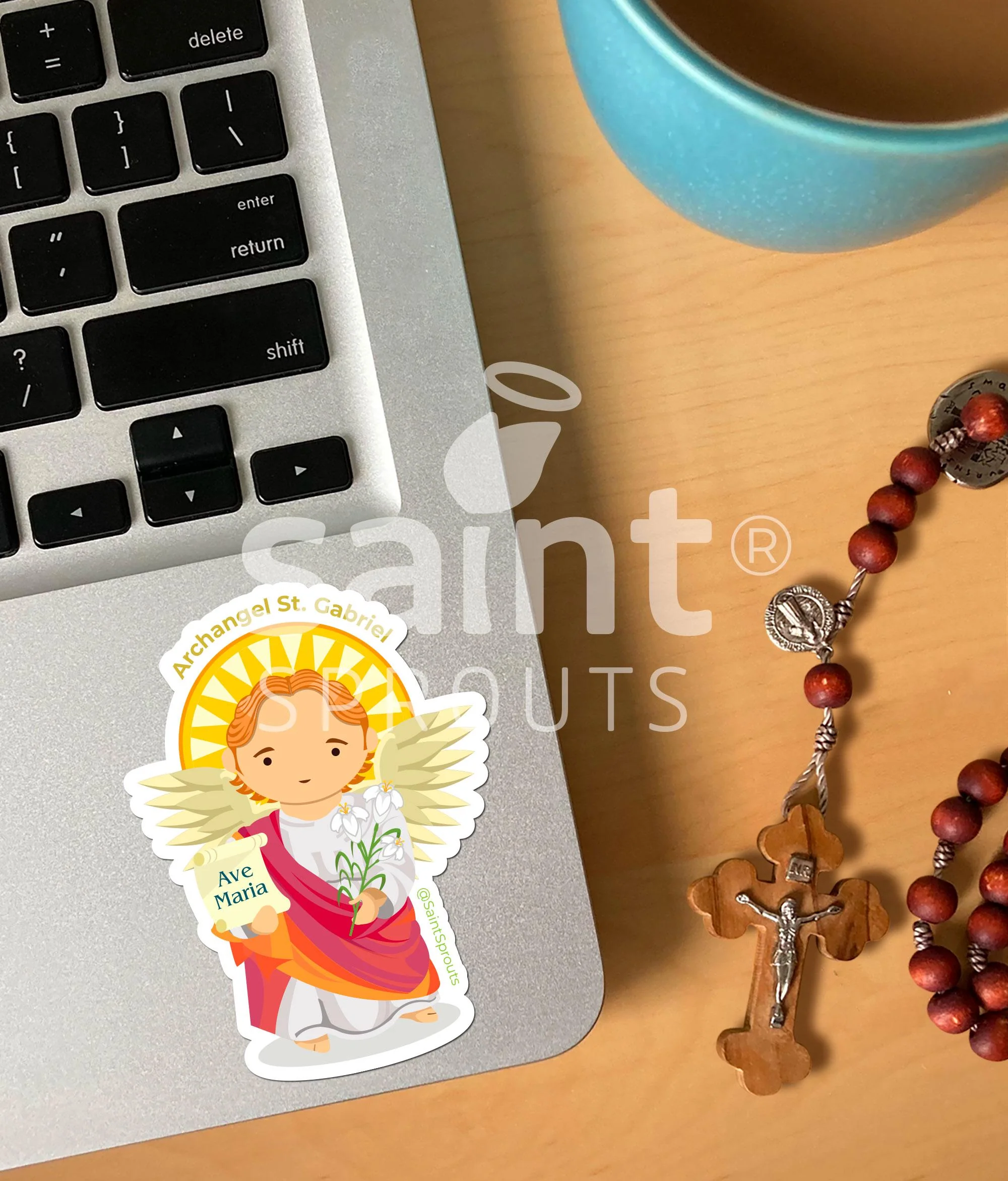 St. Gabriel the Archangel Catholic Sticker – Heavenly Messenger of God’s Word - Image 2