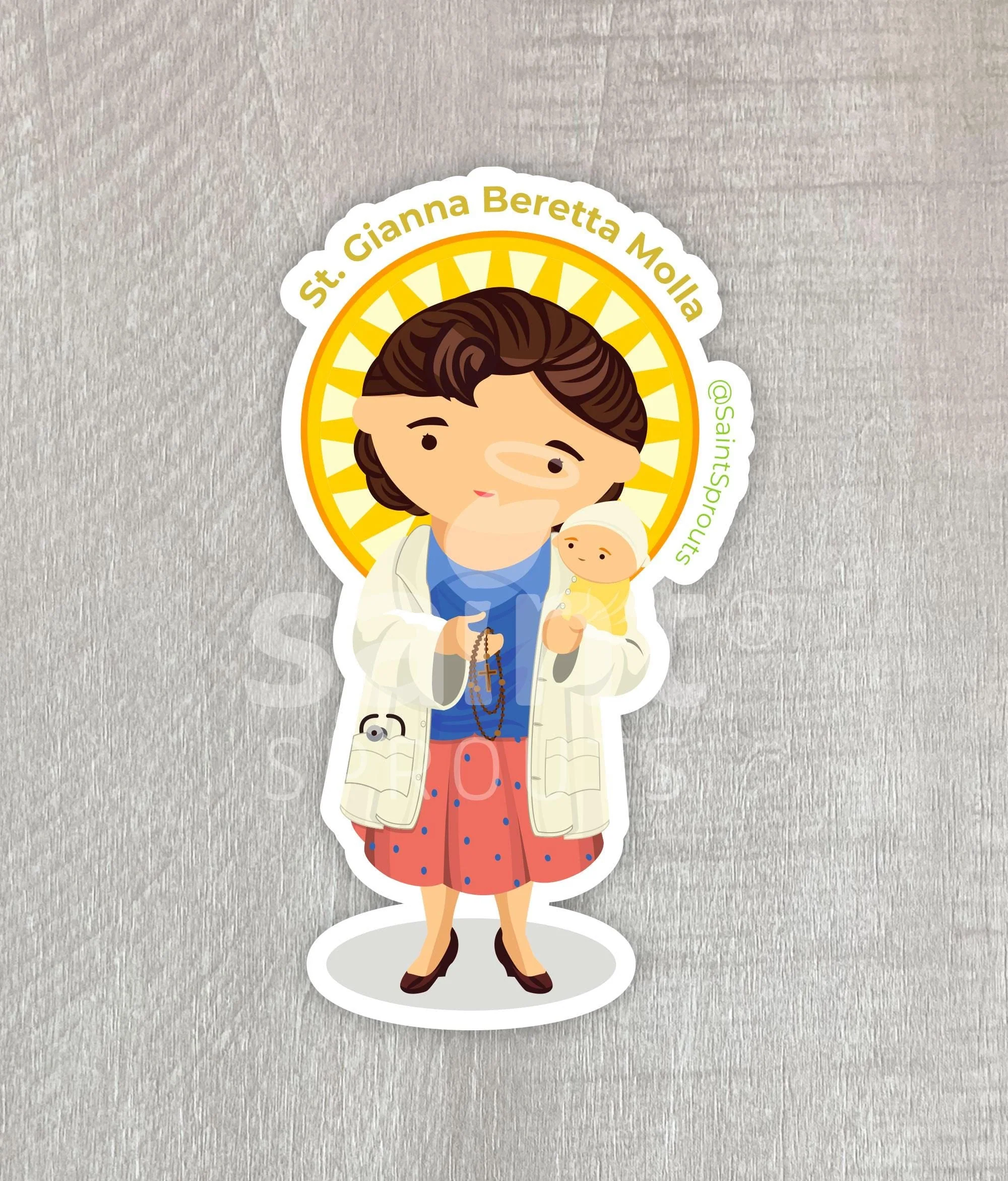 St. Gianna Molla Sticker - Image 4