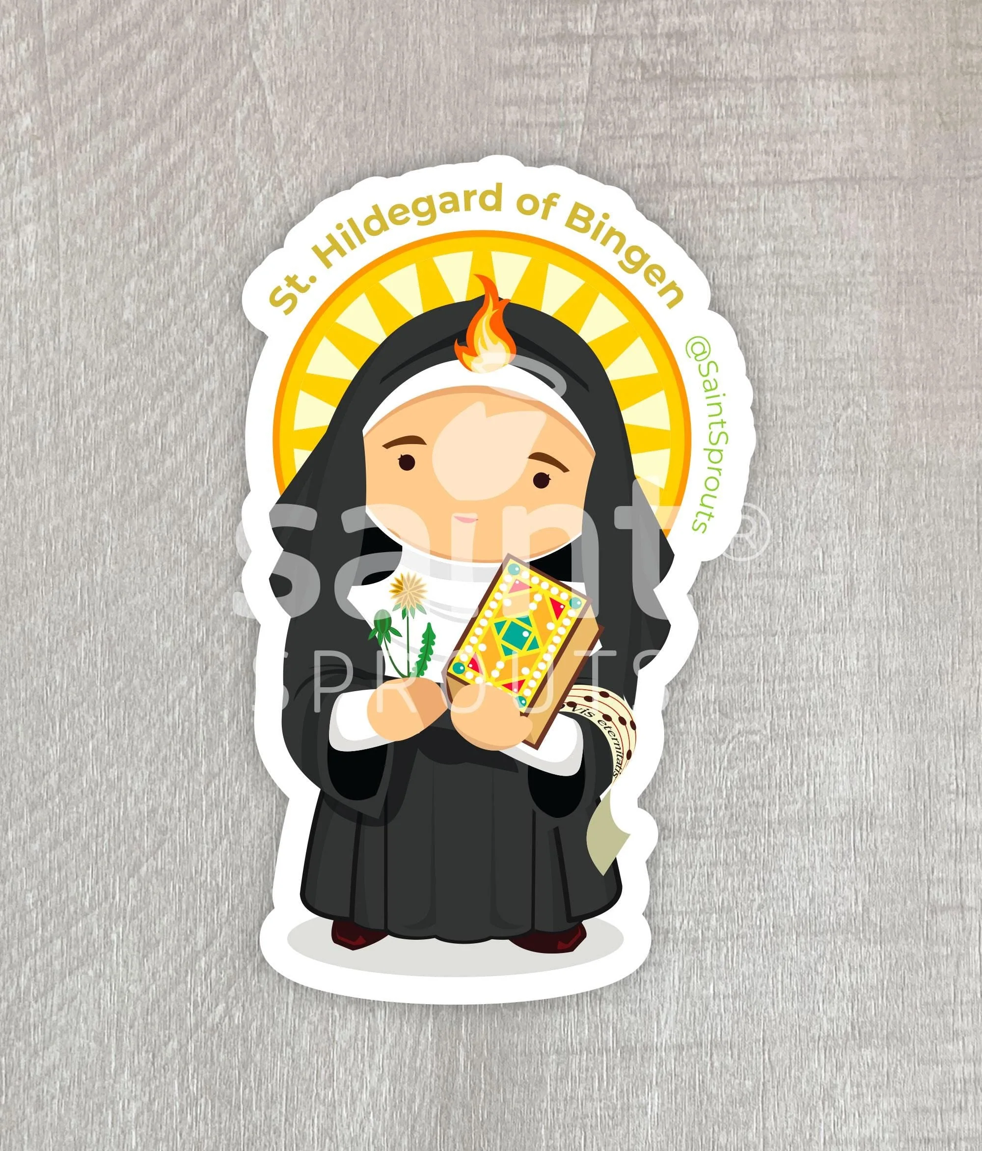St. Hildegard of Bingen Catholic Sticker – Doctor of the Church - Image 4