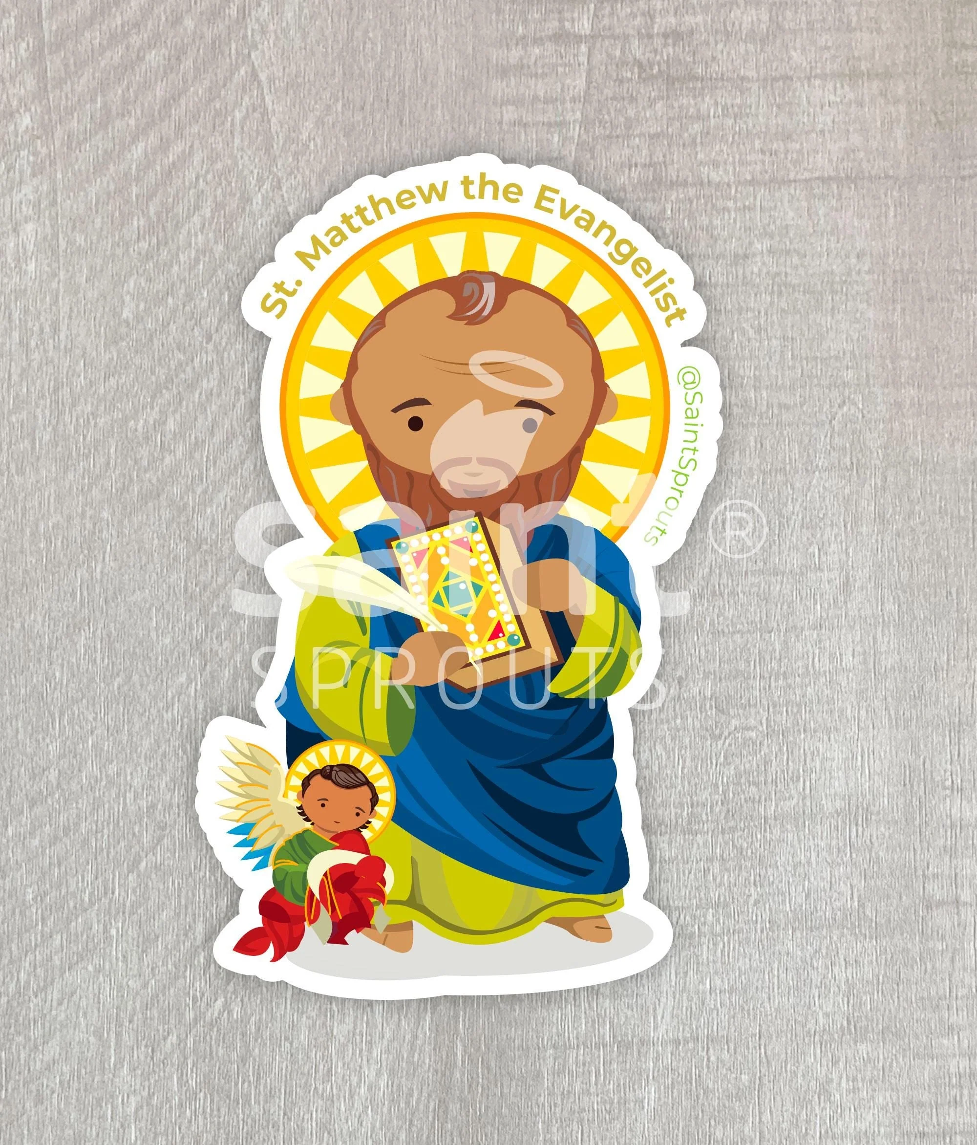 St. Matthew the Evangelist Catholic Sticker - Patron Saint of Writers - Image 4