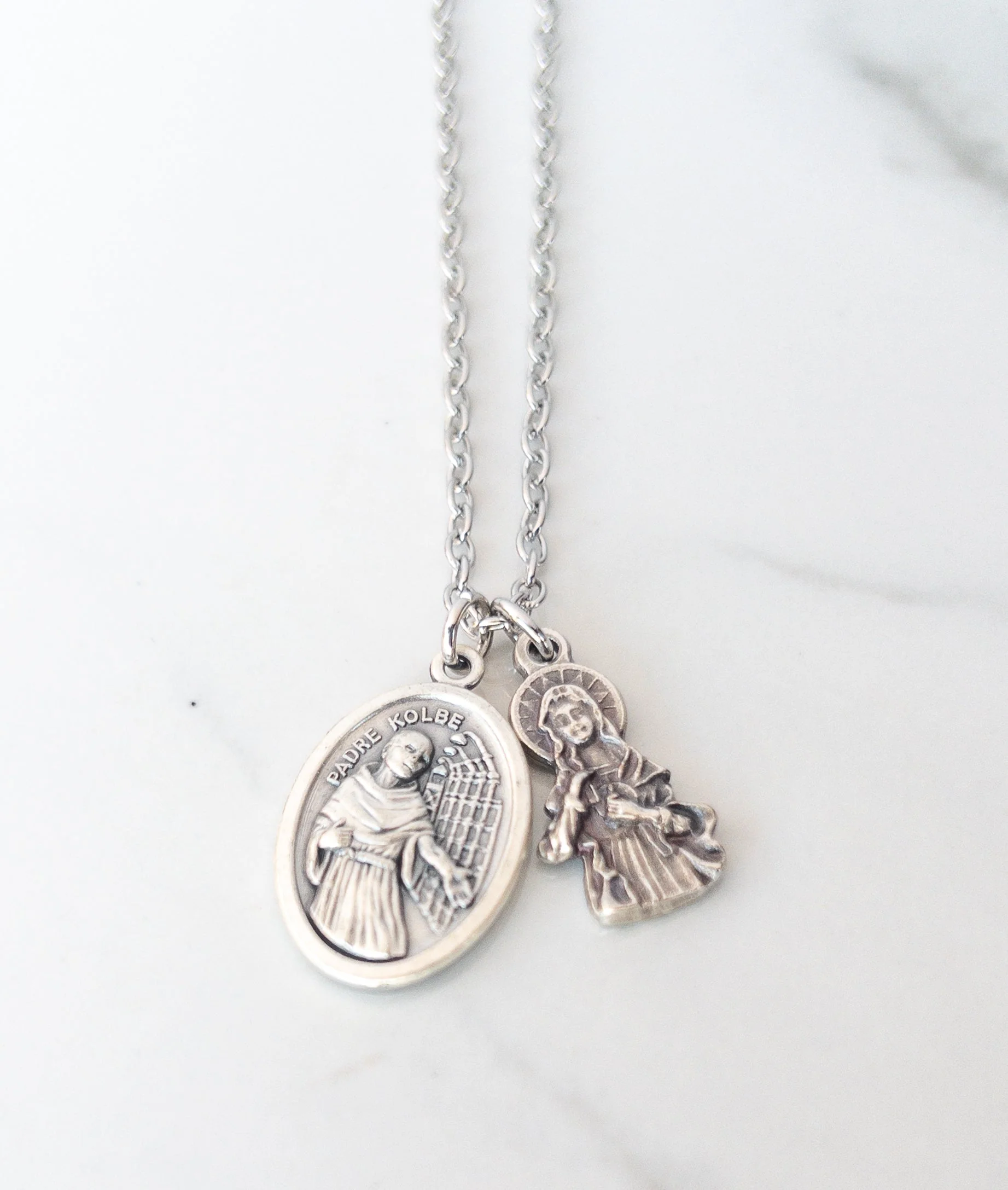 St Maximilian Kolbe & Immaculate Heart of Mary Necklace - Image 3