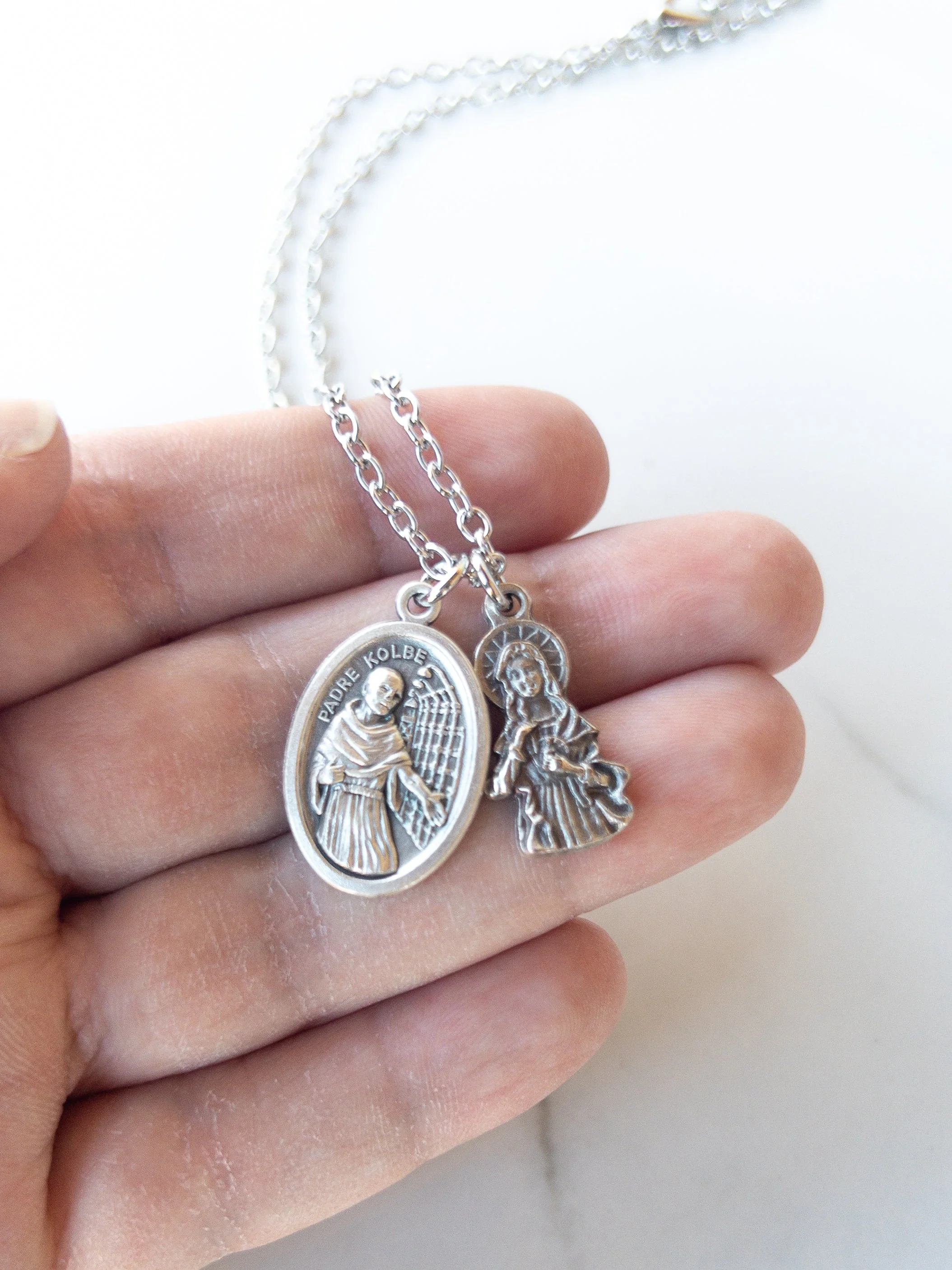 St Maximilian Kolbe & Immaculate Heart of Mary Necklace - Image 5