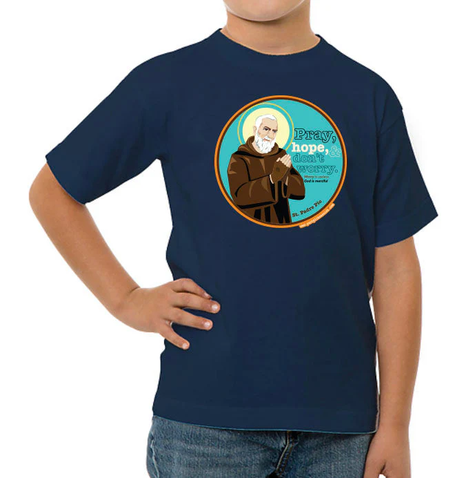 St. Padre Pio "Pray, Hope, & Don’t Worry" T-Shirt - Image 2