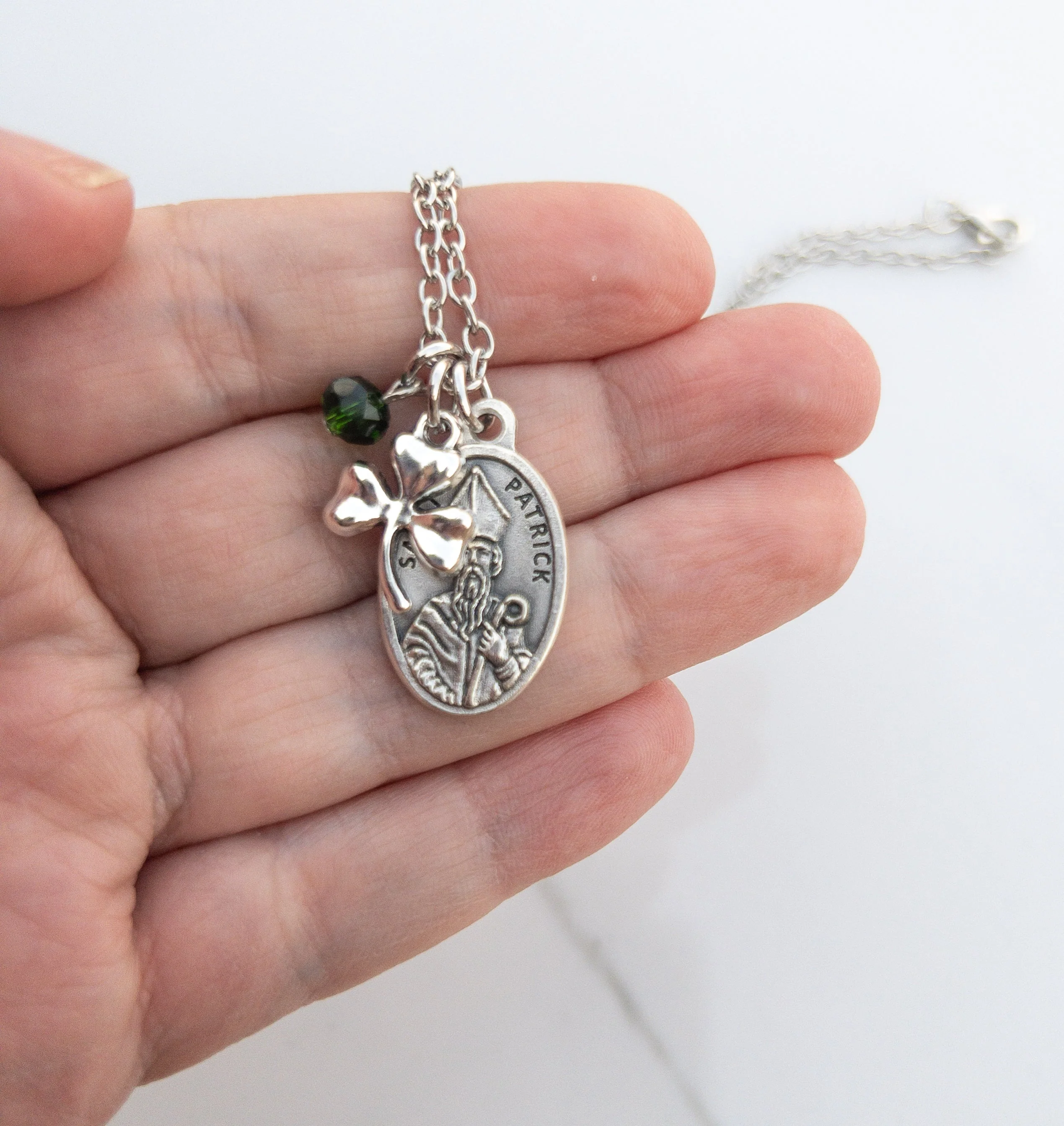 St Patrick and Shamrock Necklace - Image 3