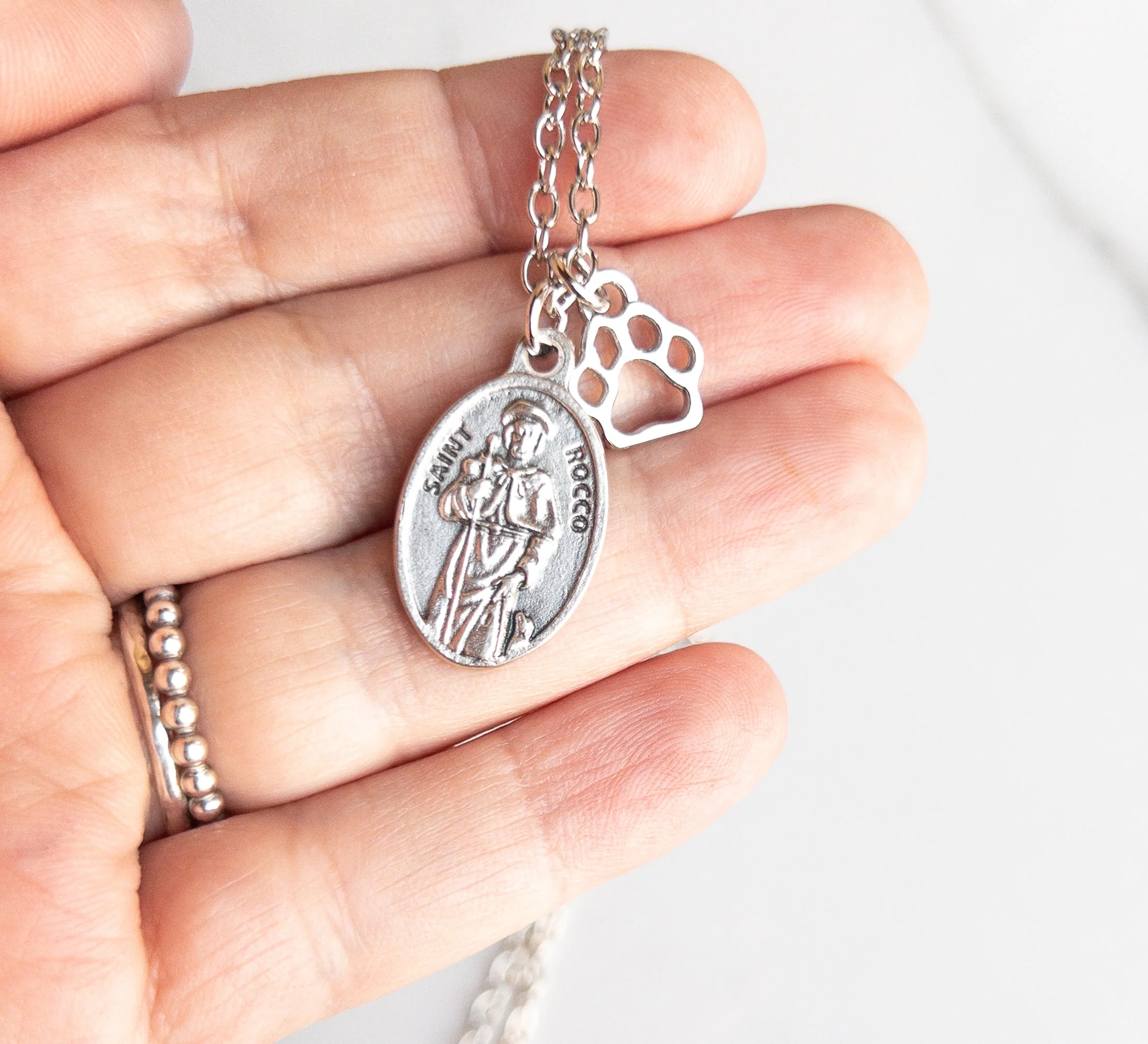 St Rocco Patron Saint of Dogs Necklace - Image 3