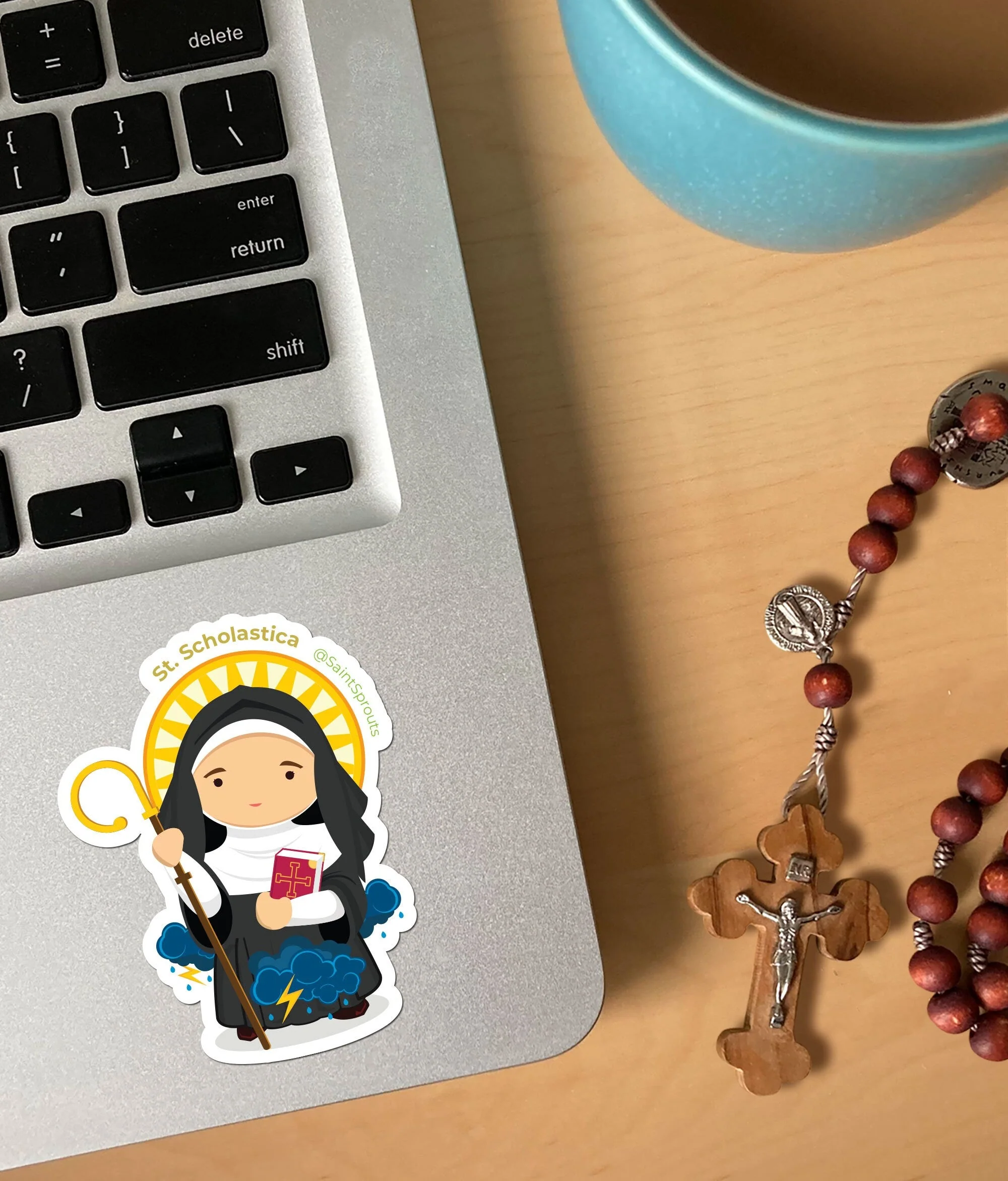 St. Scholastica Sticker - Image 2