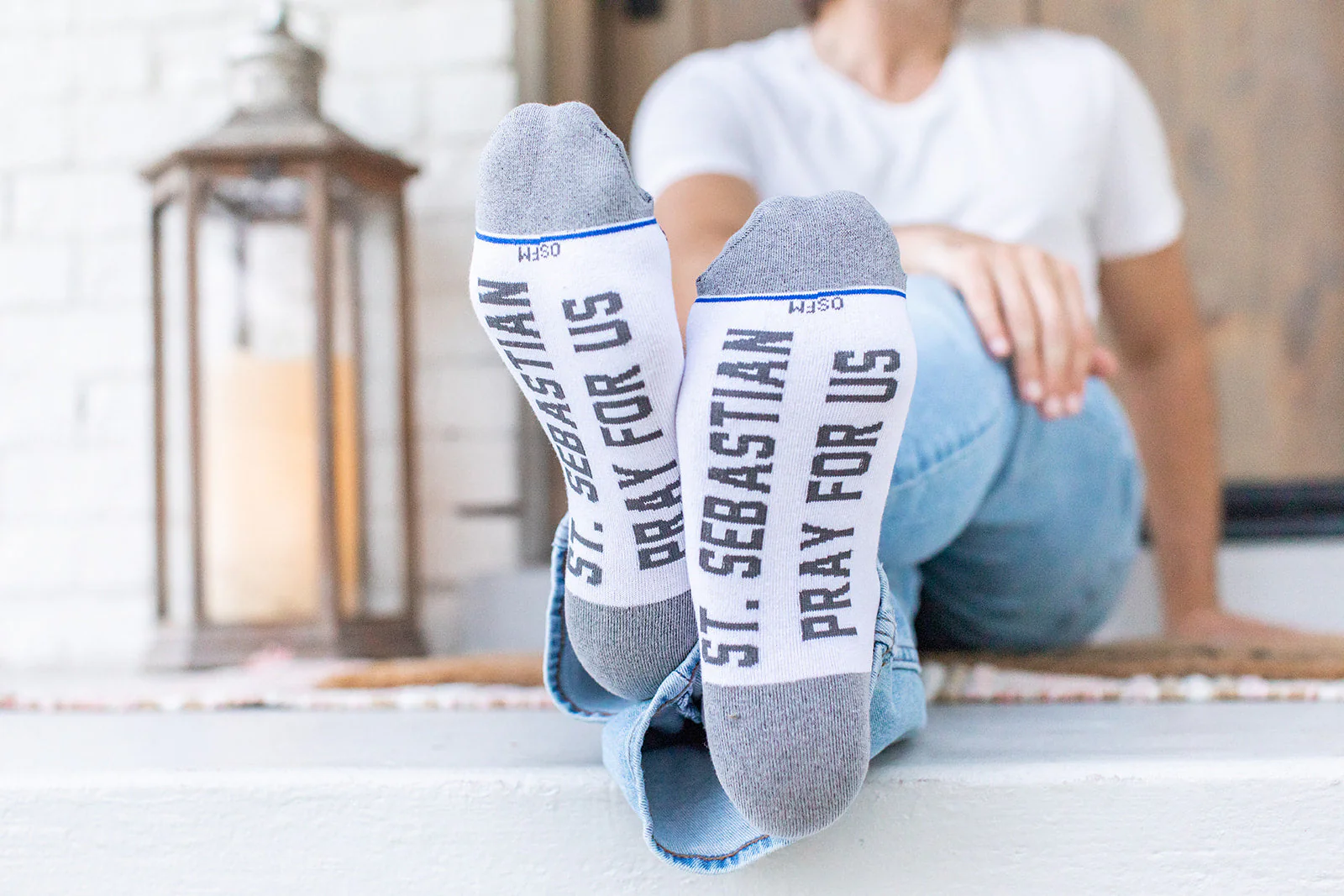 St. Sebastian - Patron of Athletes Adult Socks - Image 2