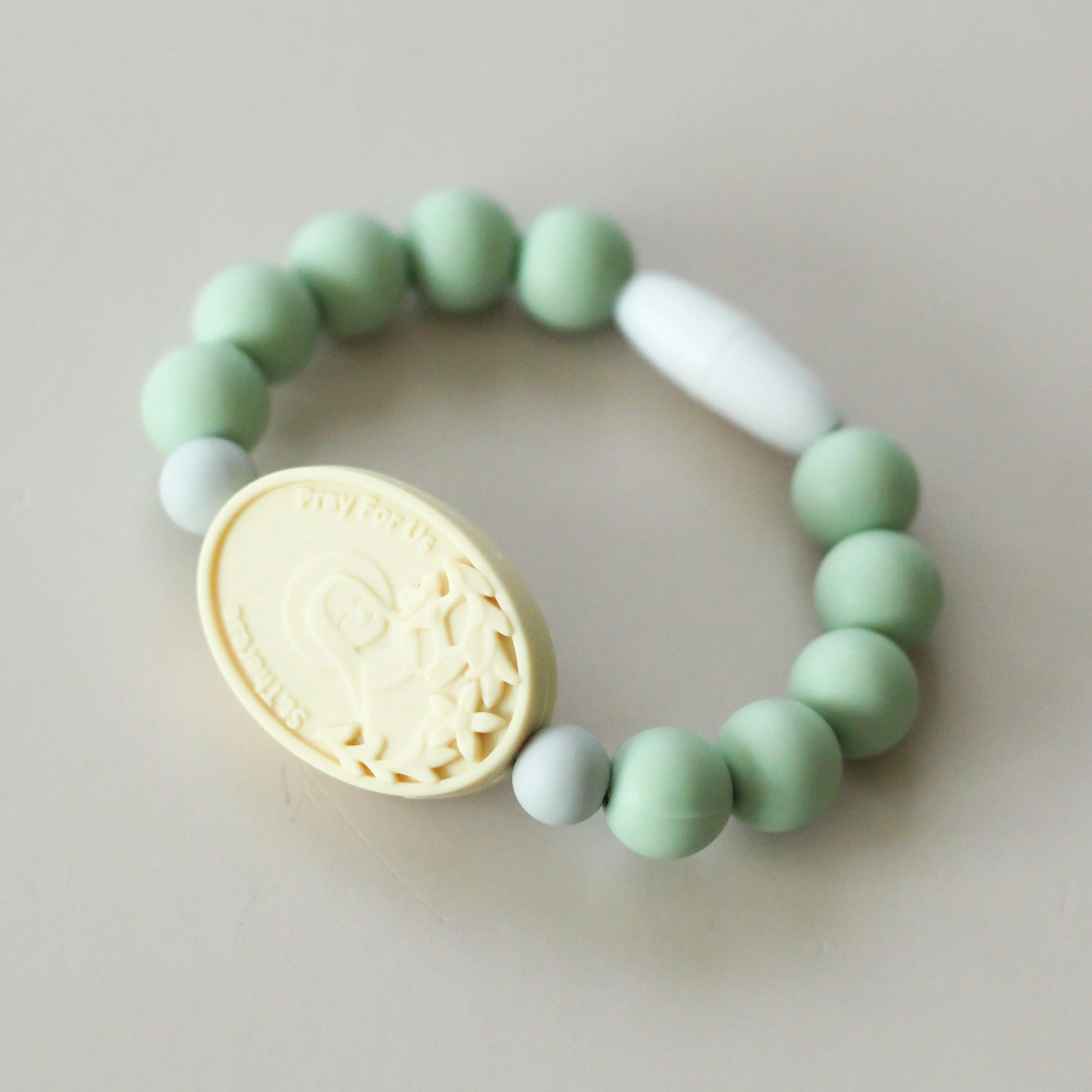 St. Therese with Sts. Zelie and Louis Saint Bracelet | Green - Image 2