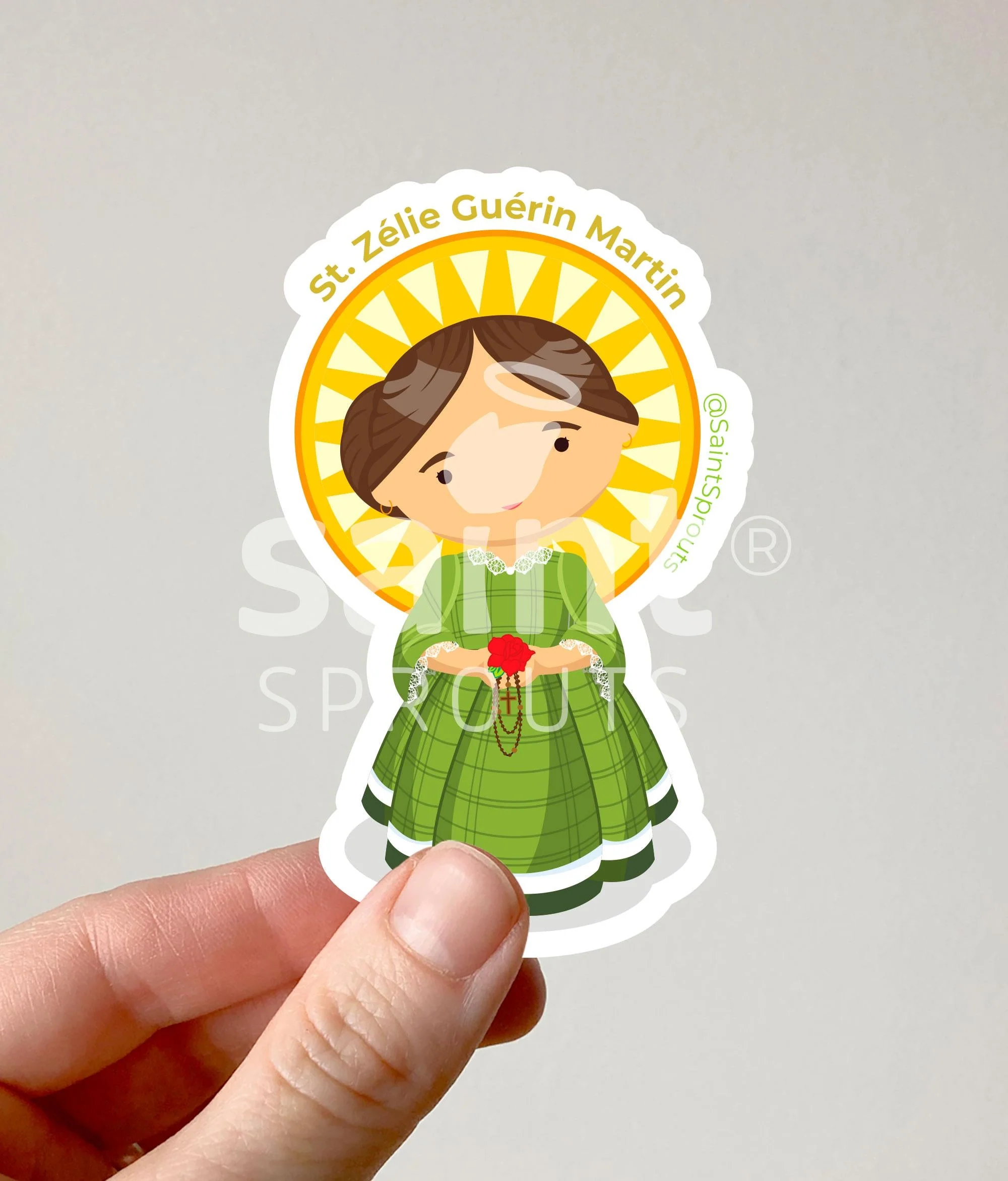 St. Zélie Martin Catholic Sticker – Holy Wife, Mother, and Lace Maker
