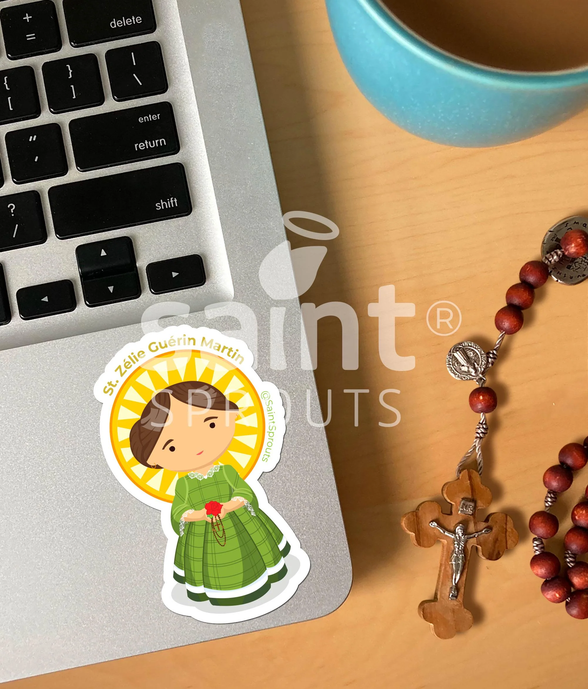 St. Zélie Martin Catholic Sticker – Holy Wife, Mother, and Lace Maker - Image 2