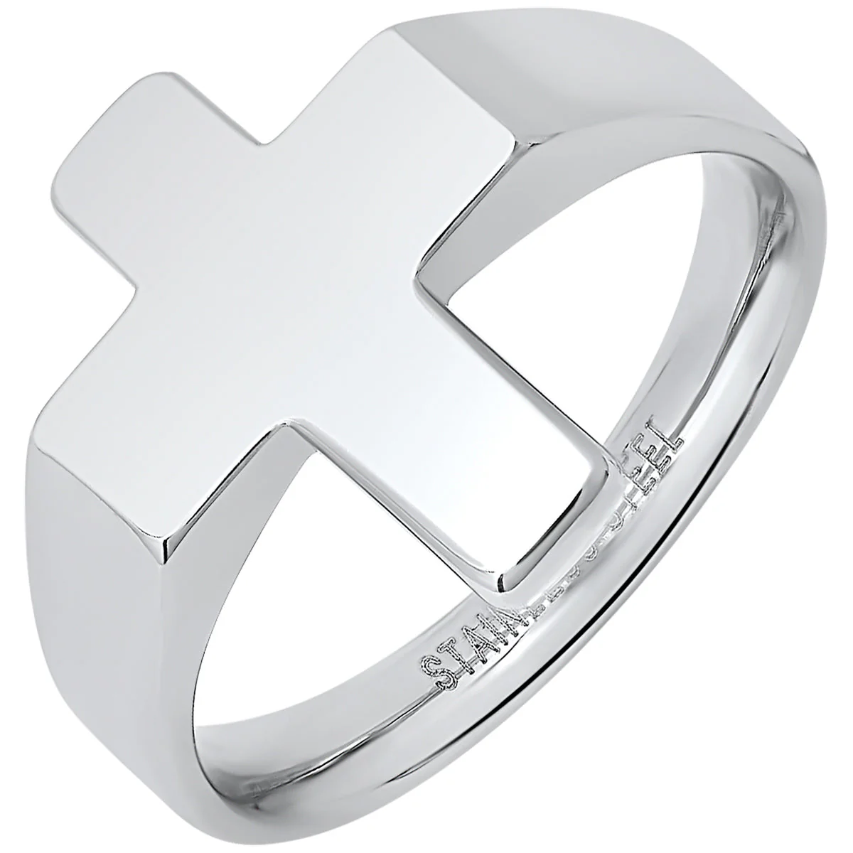 Stainless Steel Cross Ring - Image 2